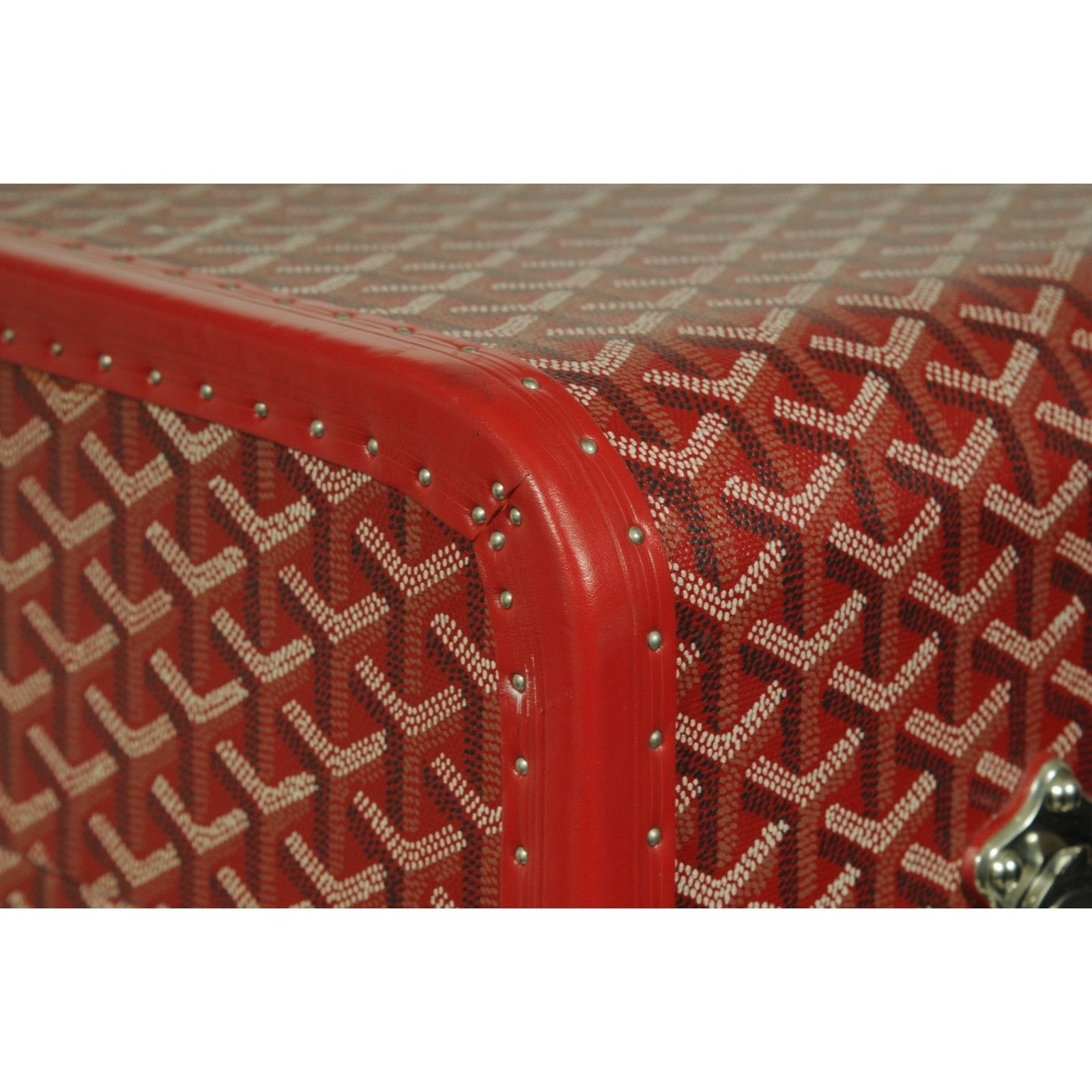 Goyard Rouge Red Compartmented Travel Trunk Palladium Carry Size ONE SIZE - 12 Thumbnail