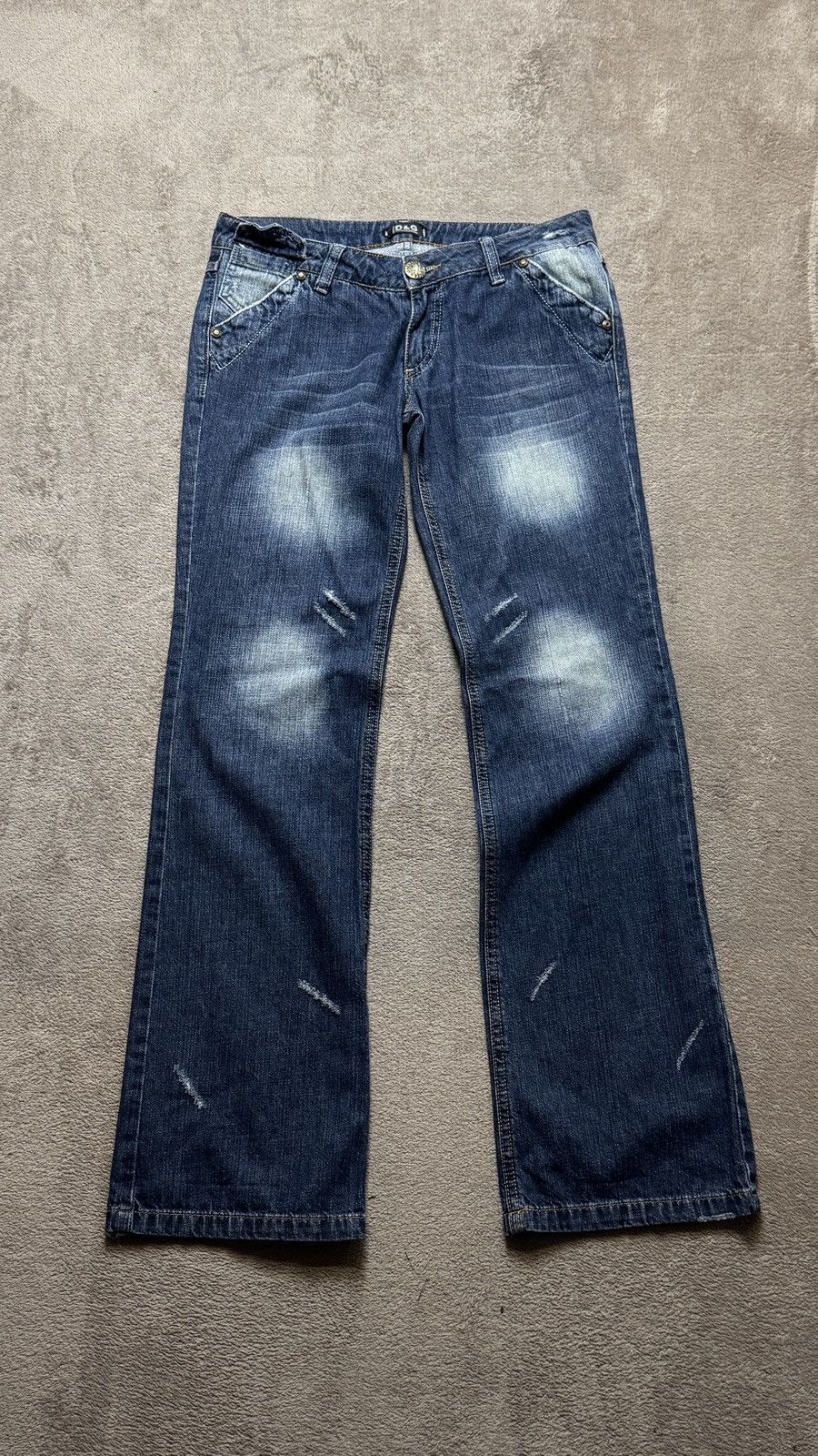 Dolce & Gabbana Dolce Gabbana Y2K Faded Distressed Mudwash Jeans armani ysl Size US 31 - 1 Thumbnail