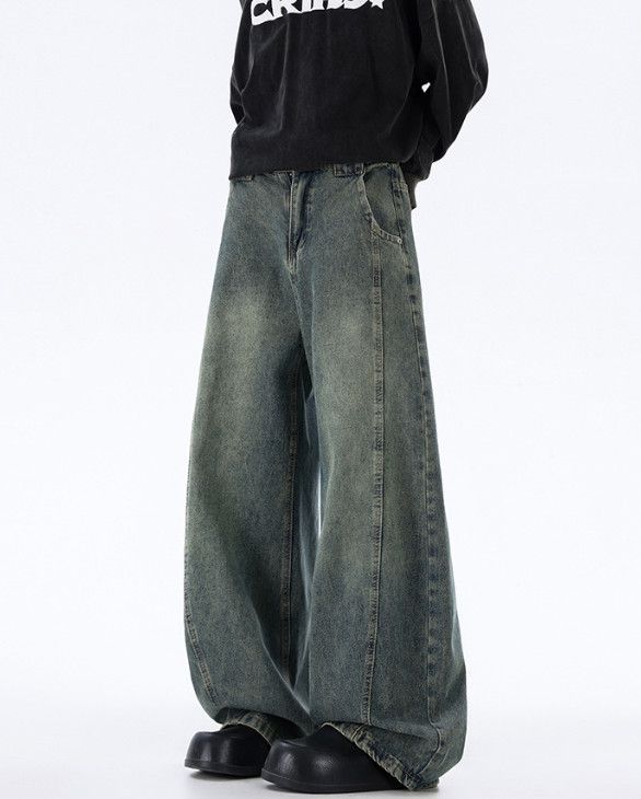 Japanese Brand Men's Japanese retro distressed patchwork straight leg jeans Size US 32 / EU 48 - 4 Thumbnail