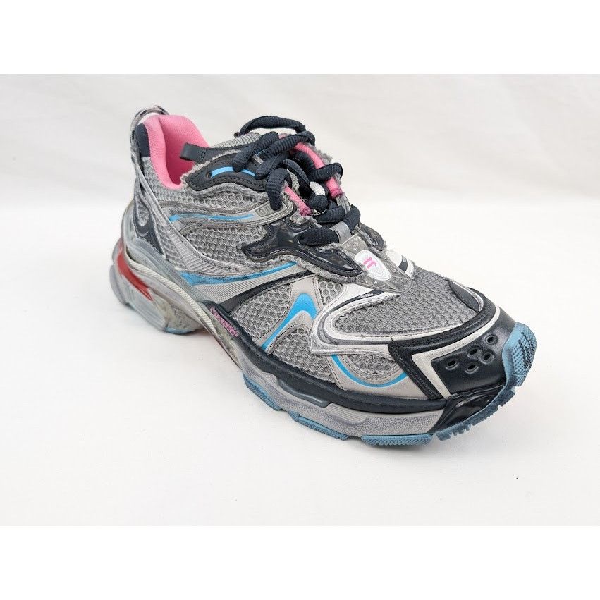 Balenciaga o1rshd1 Runner 2 Mesh/Pu/W Sneakers in Grey/Blue/Pink/Red Size US 11 / EU 44 - 2 Thumbnail