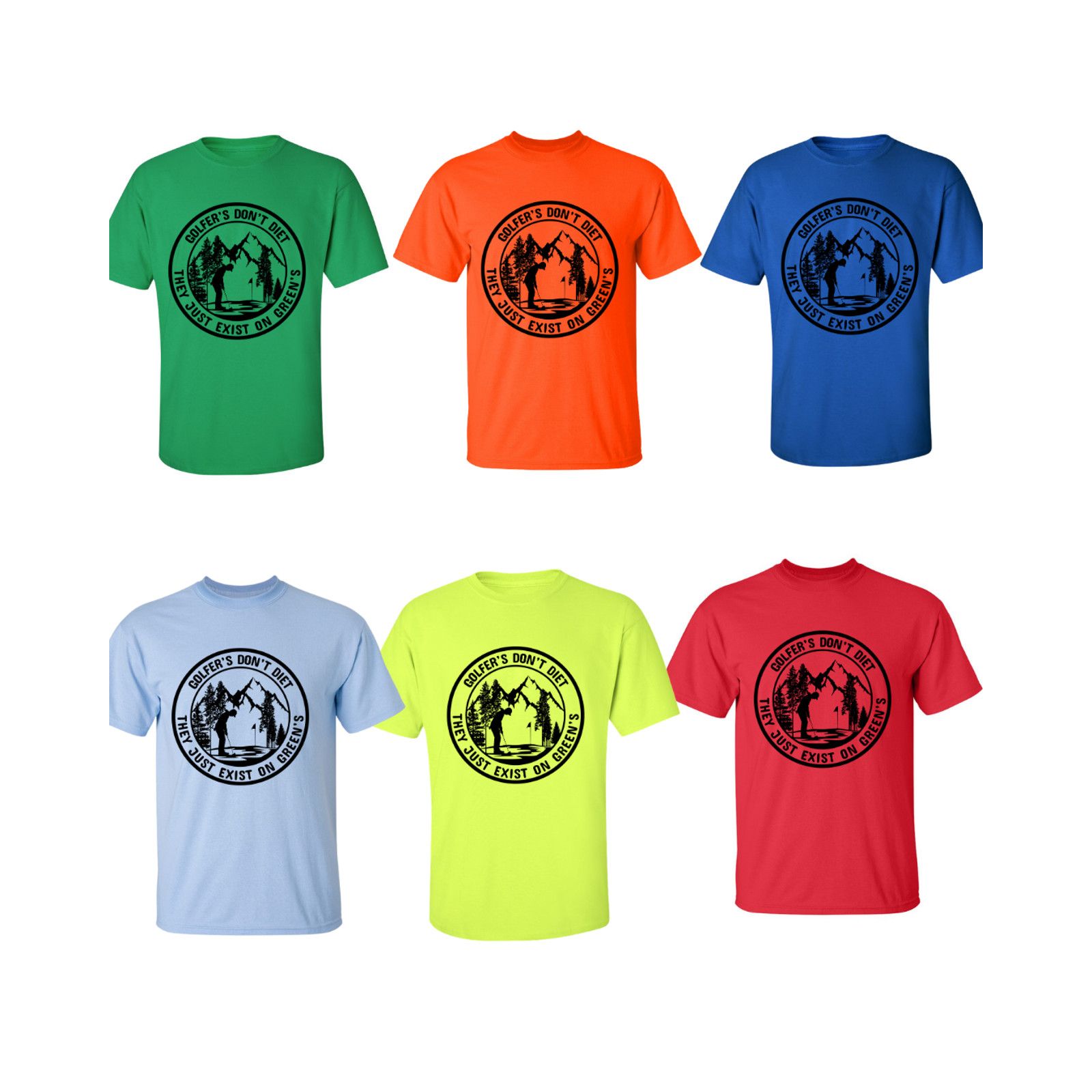 Gildan Golfers Don't Diet On Greens Funny Man Putting T-Shirt Size US L / EU 52-54 / 3 - 5 Thumbnail