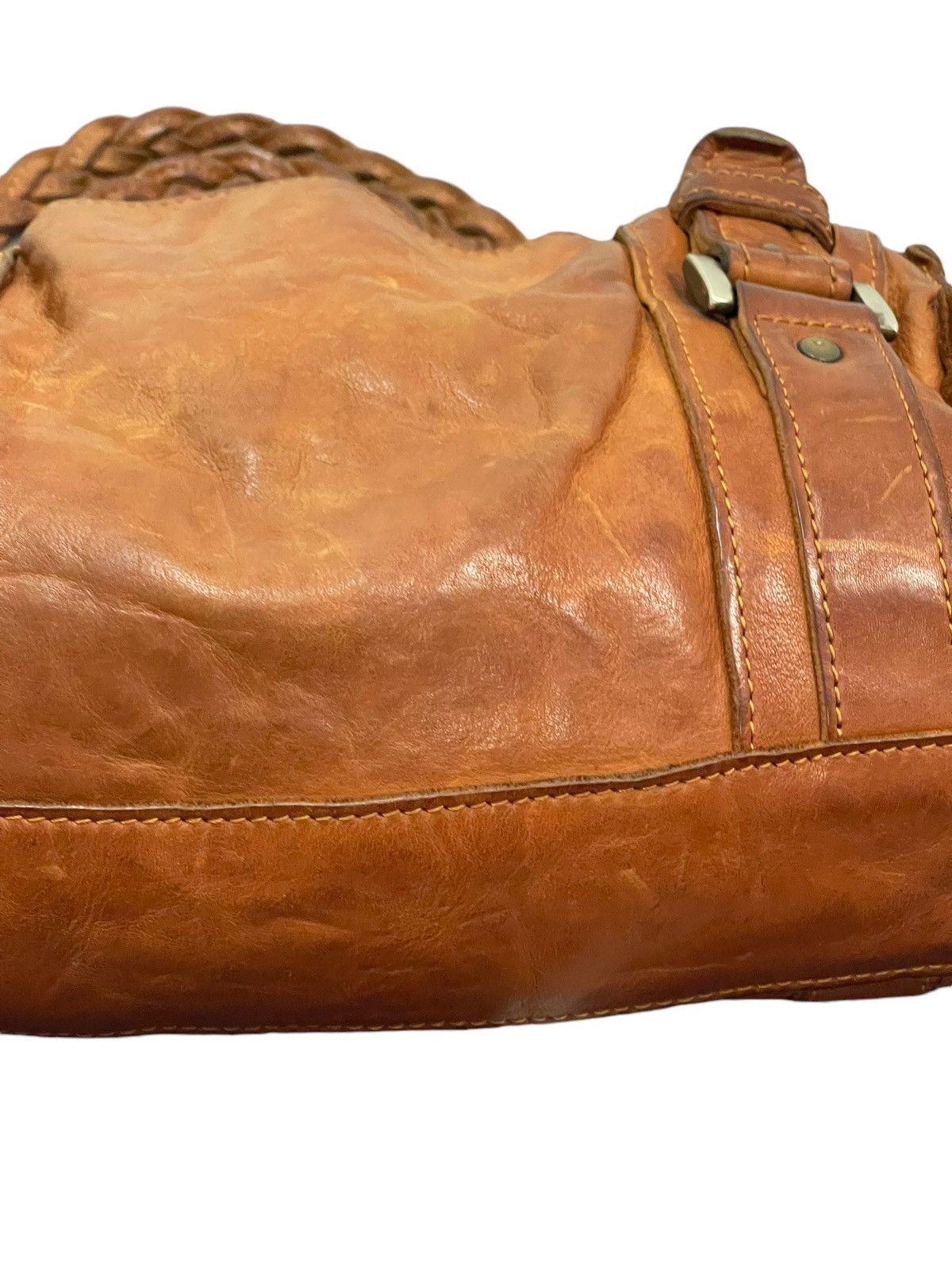 Genuine Leather Full Leather Patina Unknown Japan Tote Shoulder Bag 4🟩 Size ONE SIZE - 16 Thumbnail