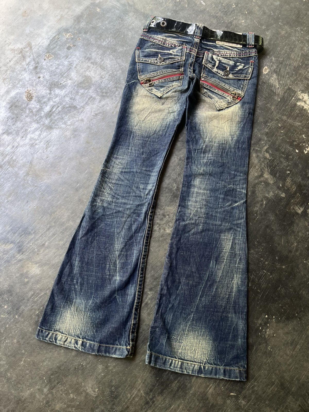14th Addiction 💀Y2k Washet Lolita Flared Jeans💀 Size 28" / US 6 / IT 42 - 7 Thumbnail