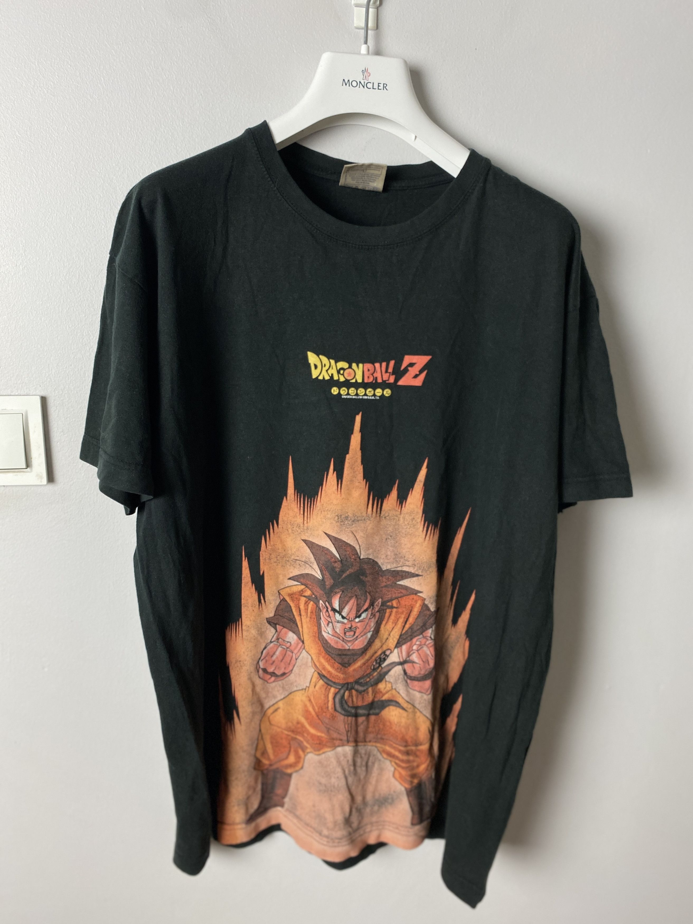 image of Vintage 1989 Dragon Ball Z T-Shirt Tee Goku Printed in Black, Men's (Size Large)