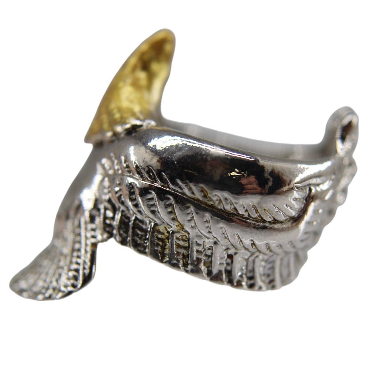 Other Silvertone & Goldtone Modernistic Eagle Unisex Ring •Size. 9 Size ONE SIZE - 4 Thumbnail