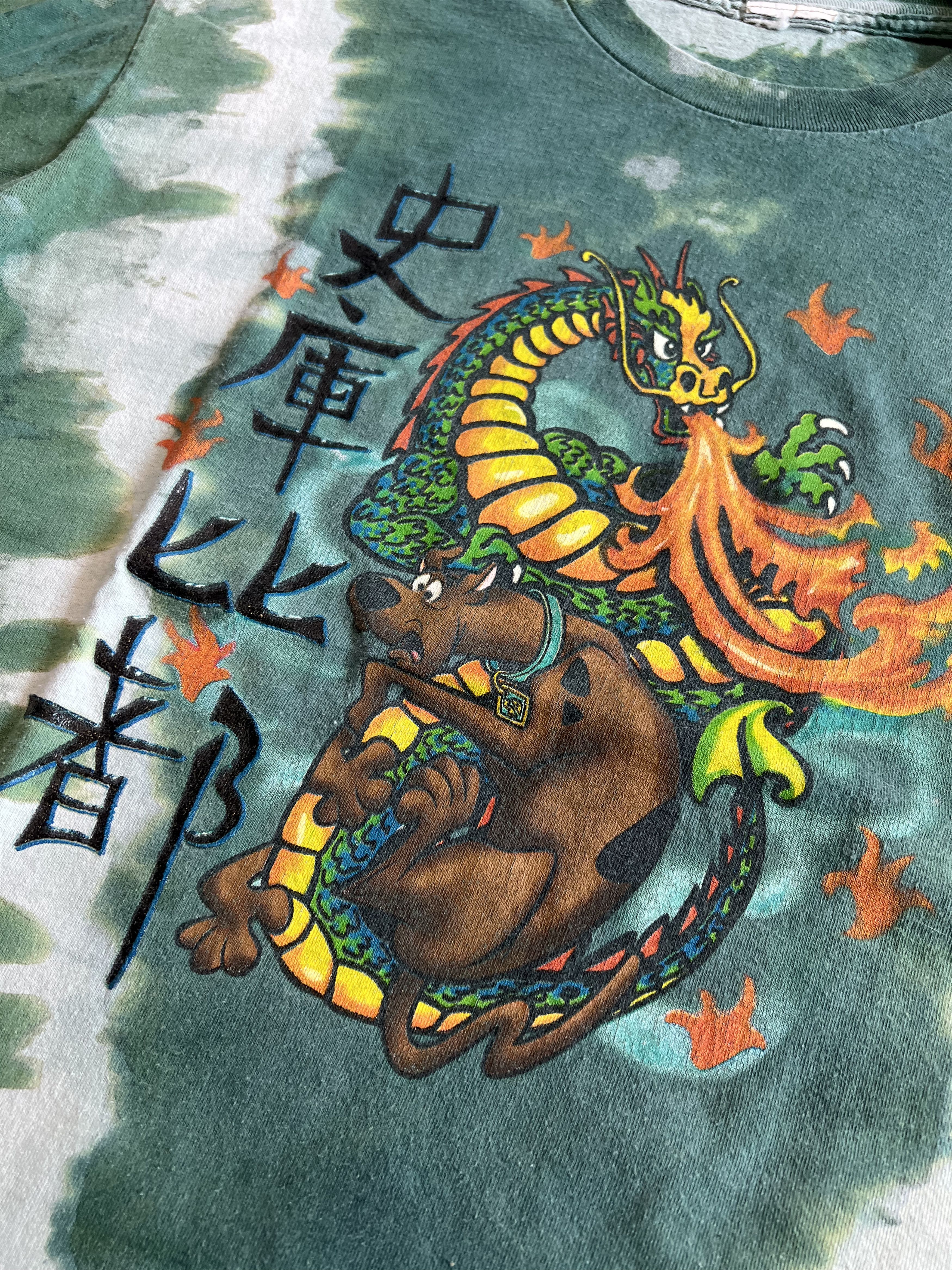 Vintage Vintage 90s Scooby Doo Dragon Tie Dye T-Shirt Size US XL / EU 56 / 4 - 8 Thumbnail