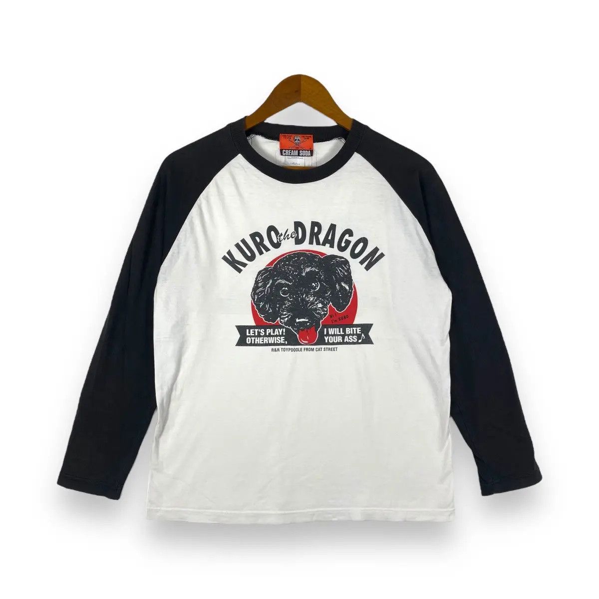 Japanese Brand Vintage 00's CREAM SODA Kuro The Dragon Long Sleeve Tee Size US M / EU 48-50 / 2 - 1 Thumbnail