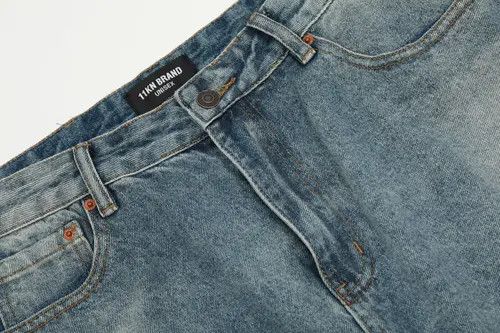 VIBE American retro washed wide-leg simple loose jeans Size US 32 / EU 48 - 6 Thumbnail