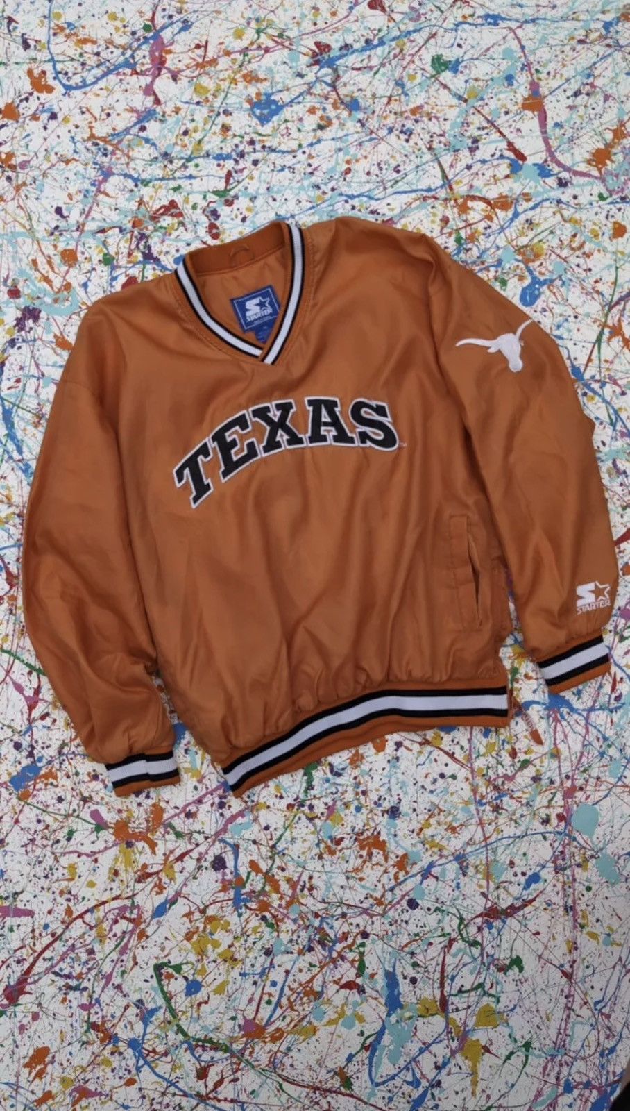 image of NCAA x Starter Vintage Texas Longhorns Sweatshirt Starter Windbreaker XL in Orange, Men's