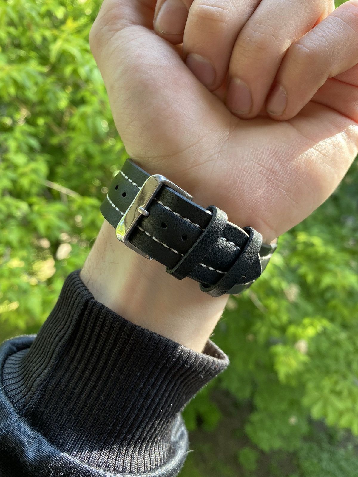 Japanese Brand × Jewelry × Vintage Art Watch Custom Portrait Dial Black Strap Size ONE SIZE - 5 Thumbnail