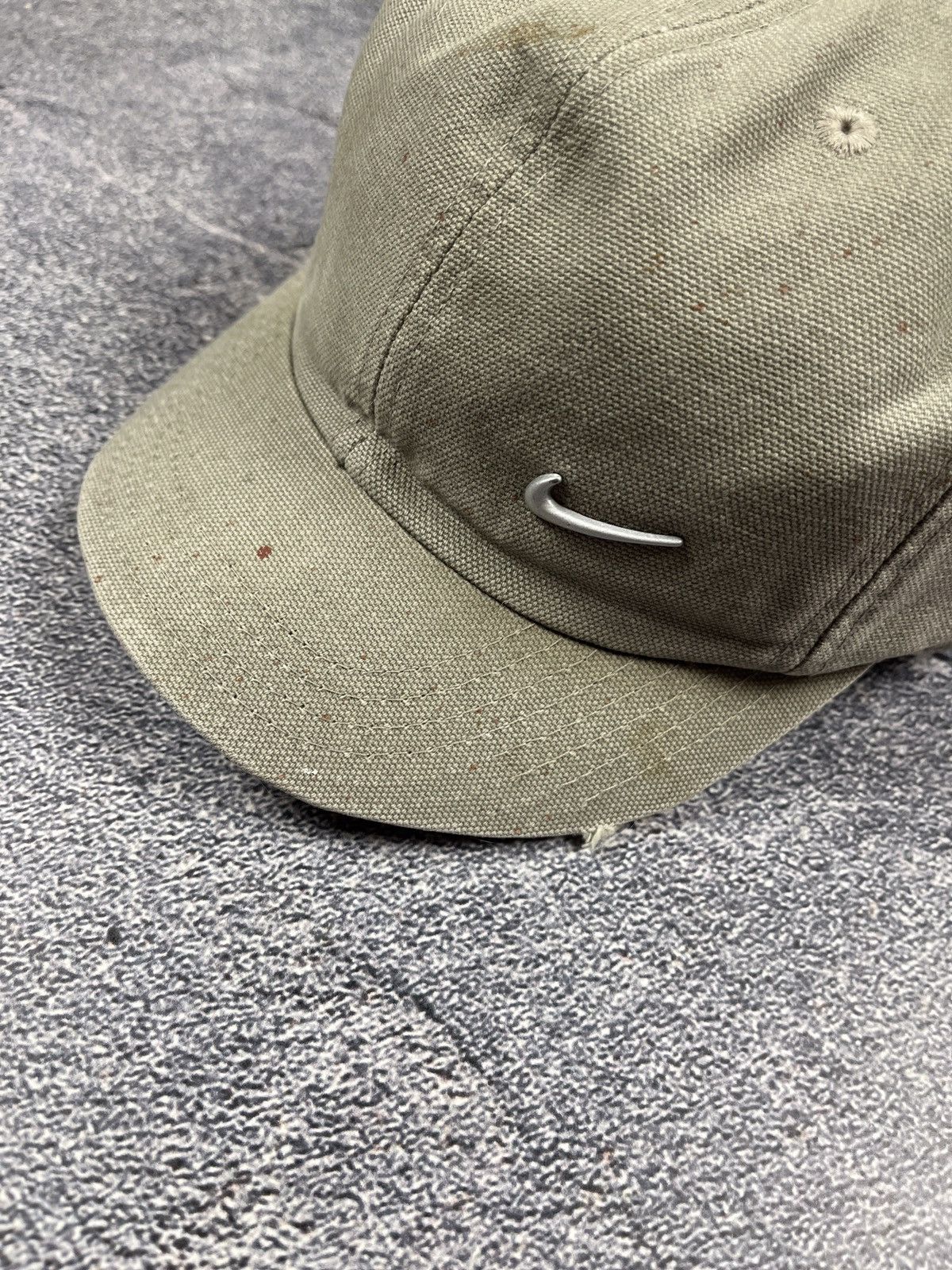 Nike × Vintage Vintage Nike Metal Swoosh Cap Dad Hat 90s like drill Size ONE SIZE - 2 Thumbnail