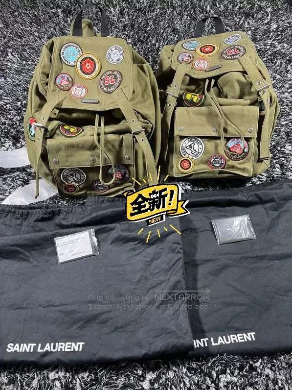 Yves Saint Laurent military green patch backpack from saint laurent. Size ONE SIZE - 1 Thumbnail