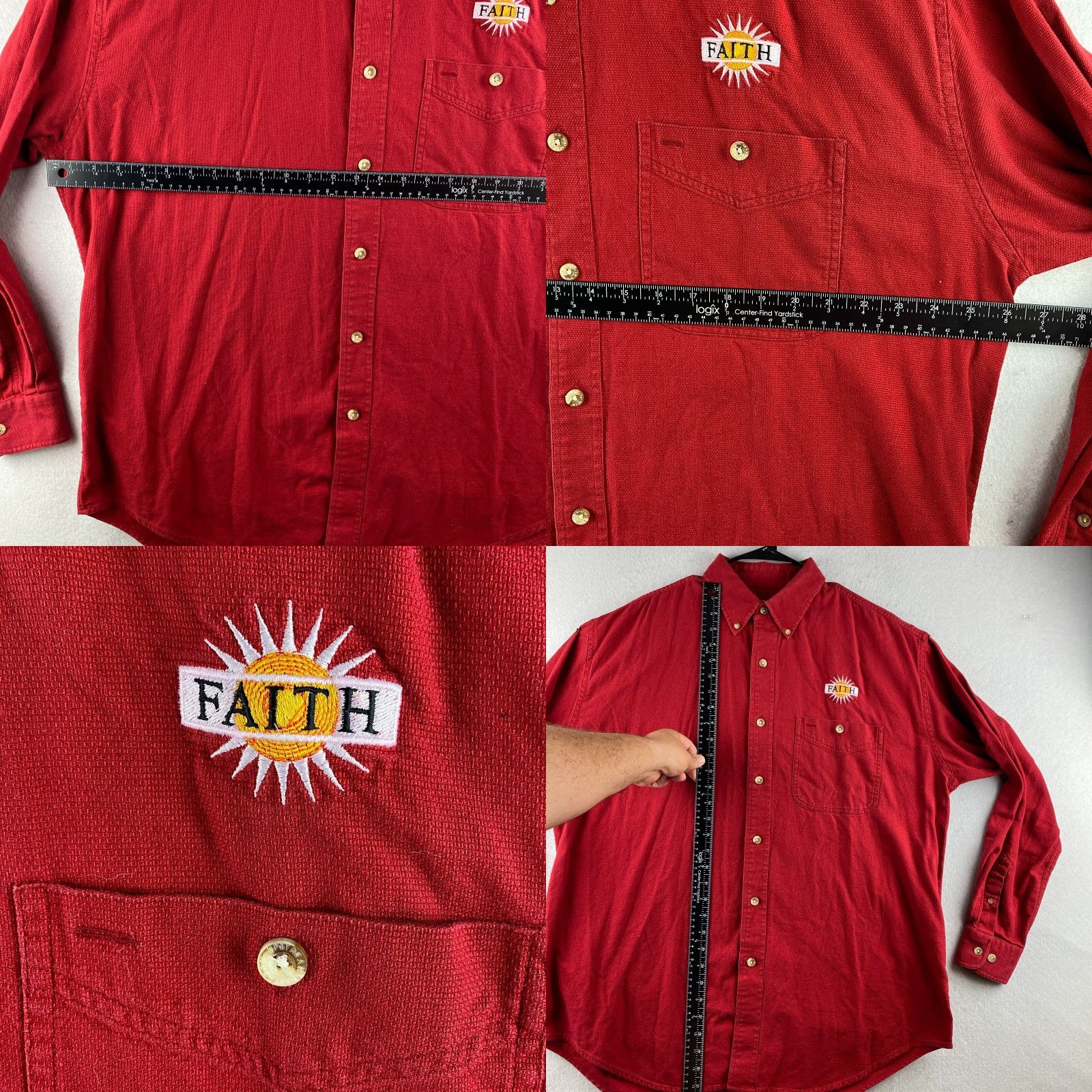 Dunbrooke Dunbrooke Button-Up Shirt Mens XL Red Long Sleeve Collared Pocket Outdoor Shirt Size US XL / EU 56 / 4 - 8 Thumbnail