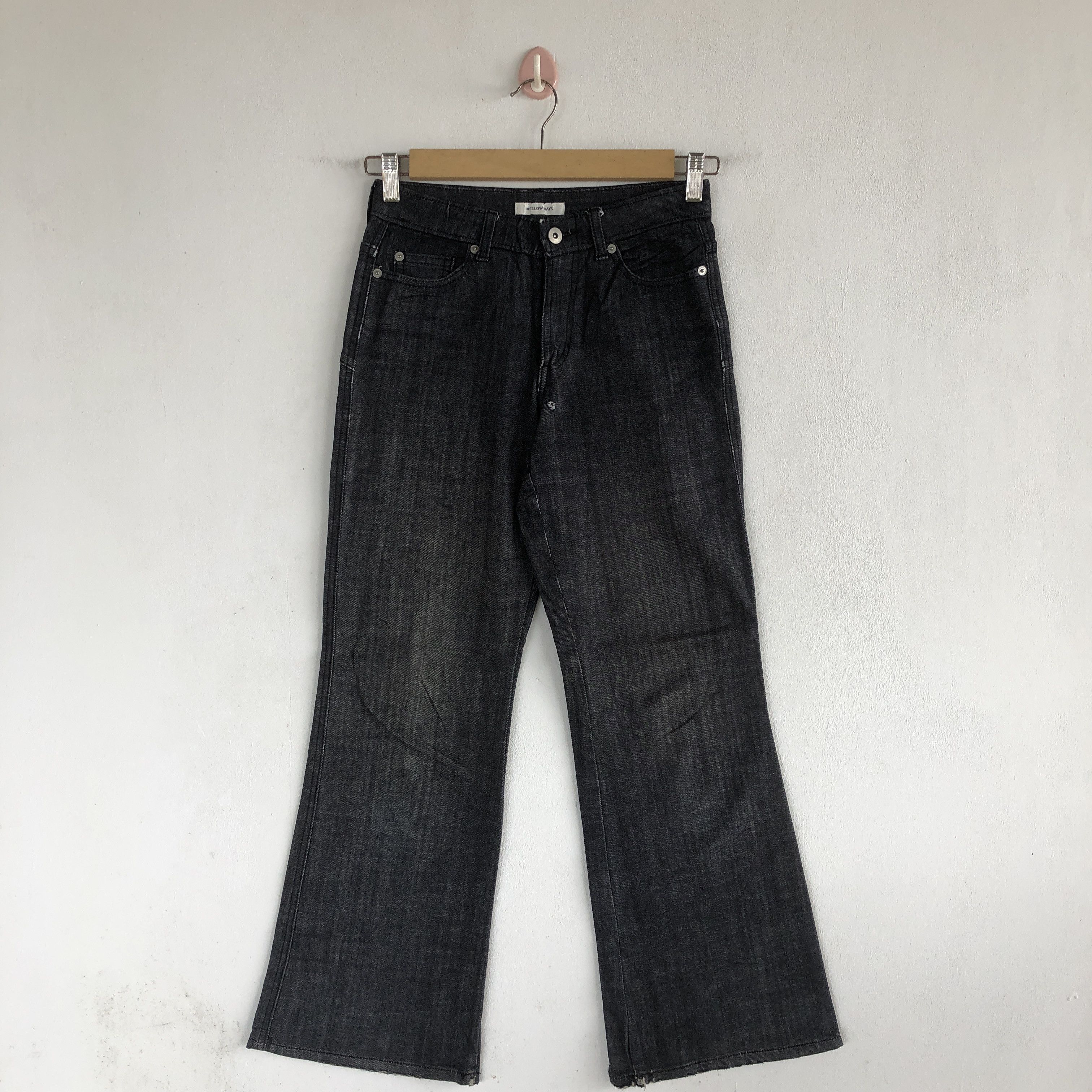 Japanese Brand Japanese Flare Jeans Super Black Bootcut Denim Pants Size 24" / US 00 / IT 34 - 1 Thumbnail