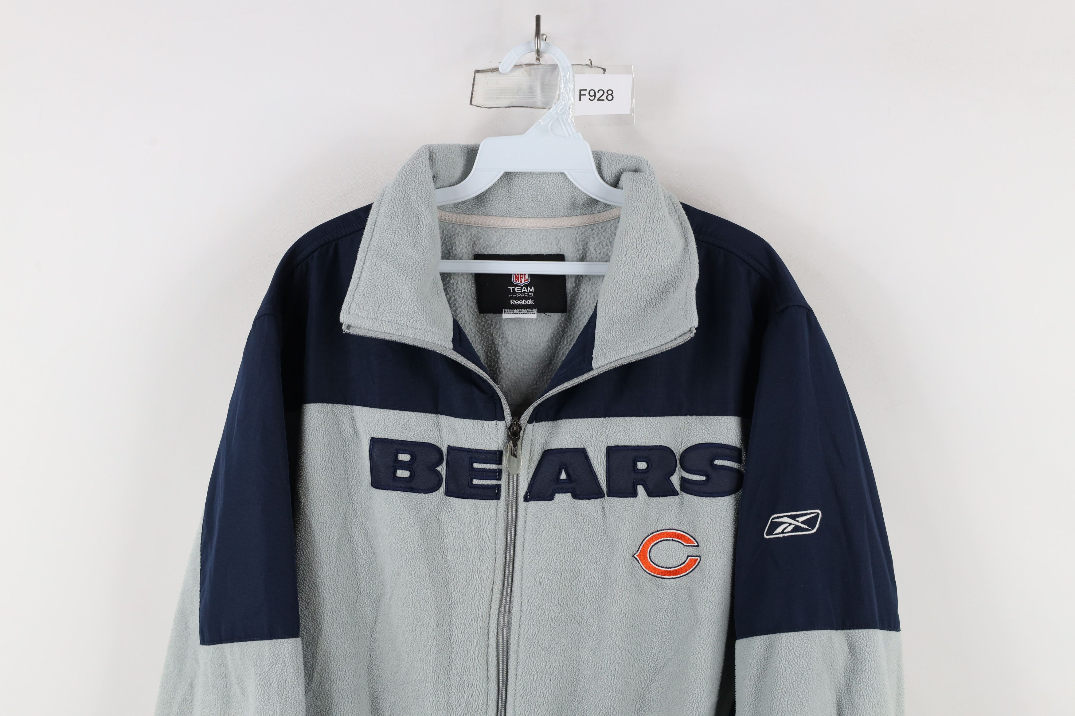 Reebok × Vintage Vintage Reebok Chicago Bears Football Fleece Jacket Gray Size US M / EU 48-50 / 2 - 2 Thumbnail