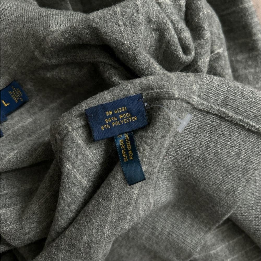 Polo Ralph Lauren Polo Ralph Lauren Grey Striped Long Sleeve Polo Shirt Size L Size L / US 10 / IT 46 - 5 Thumbnail