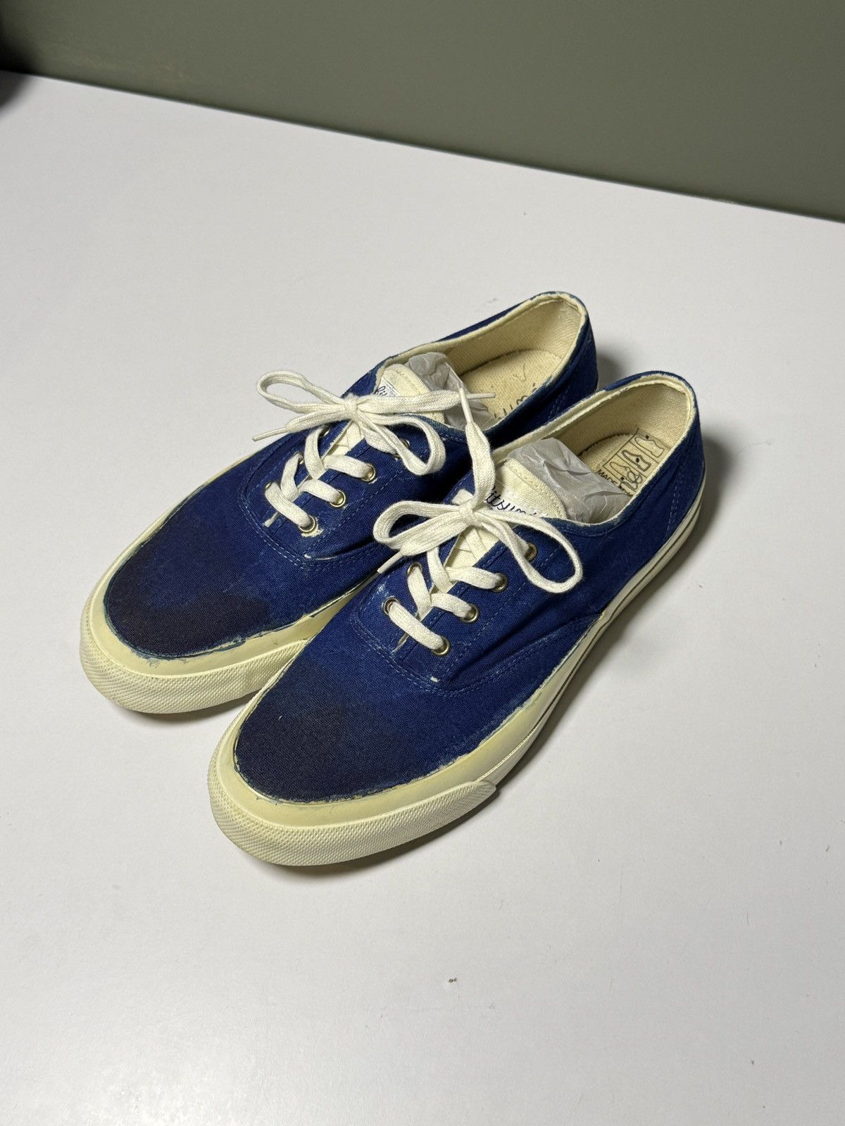 Maison Kitsune vintage overdyed maison kitsune low top canvas sneakers Size US 10.5 / EU 43-44 - 1 Thumbnail