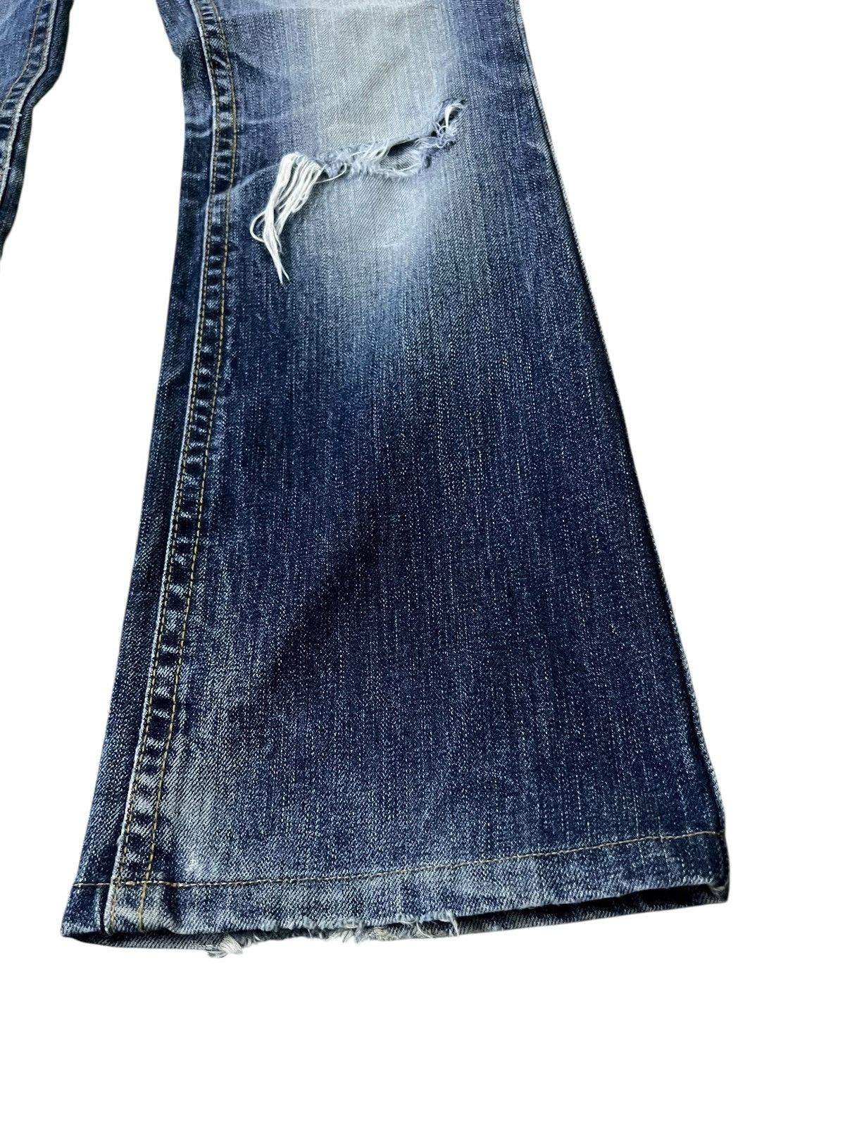 Japanese Brand Flare Jean Lolita Distress Mud Wash Jean Size US 31 - 4 Thumbnail
