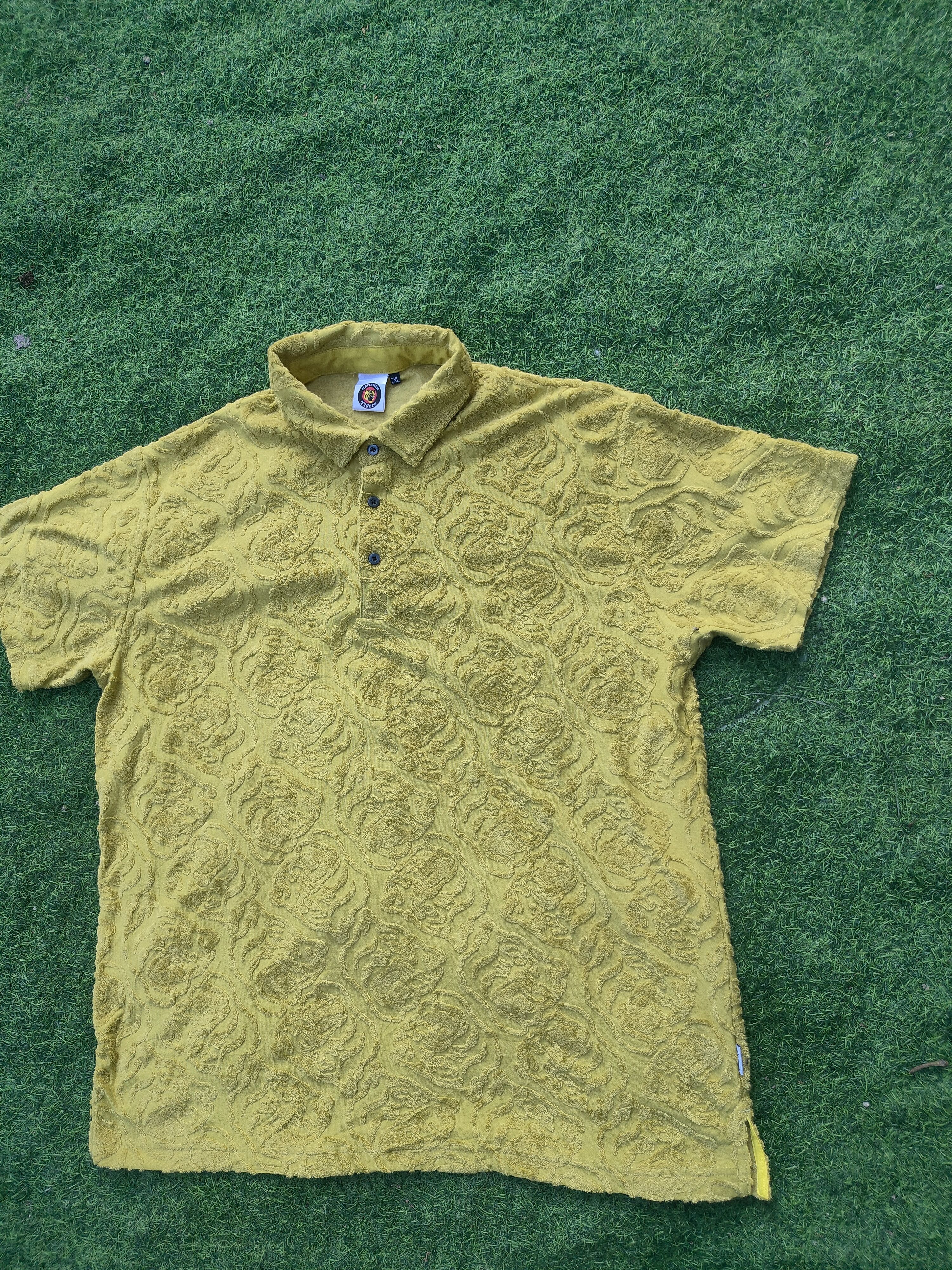 Japanese Brand HANSHIN TIGER FULL TIGER CONDUROY STYLE POLO SHIRT Size US XXL / EU 58 / 5 - 3 Thumbnail