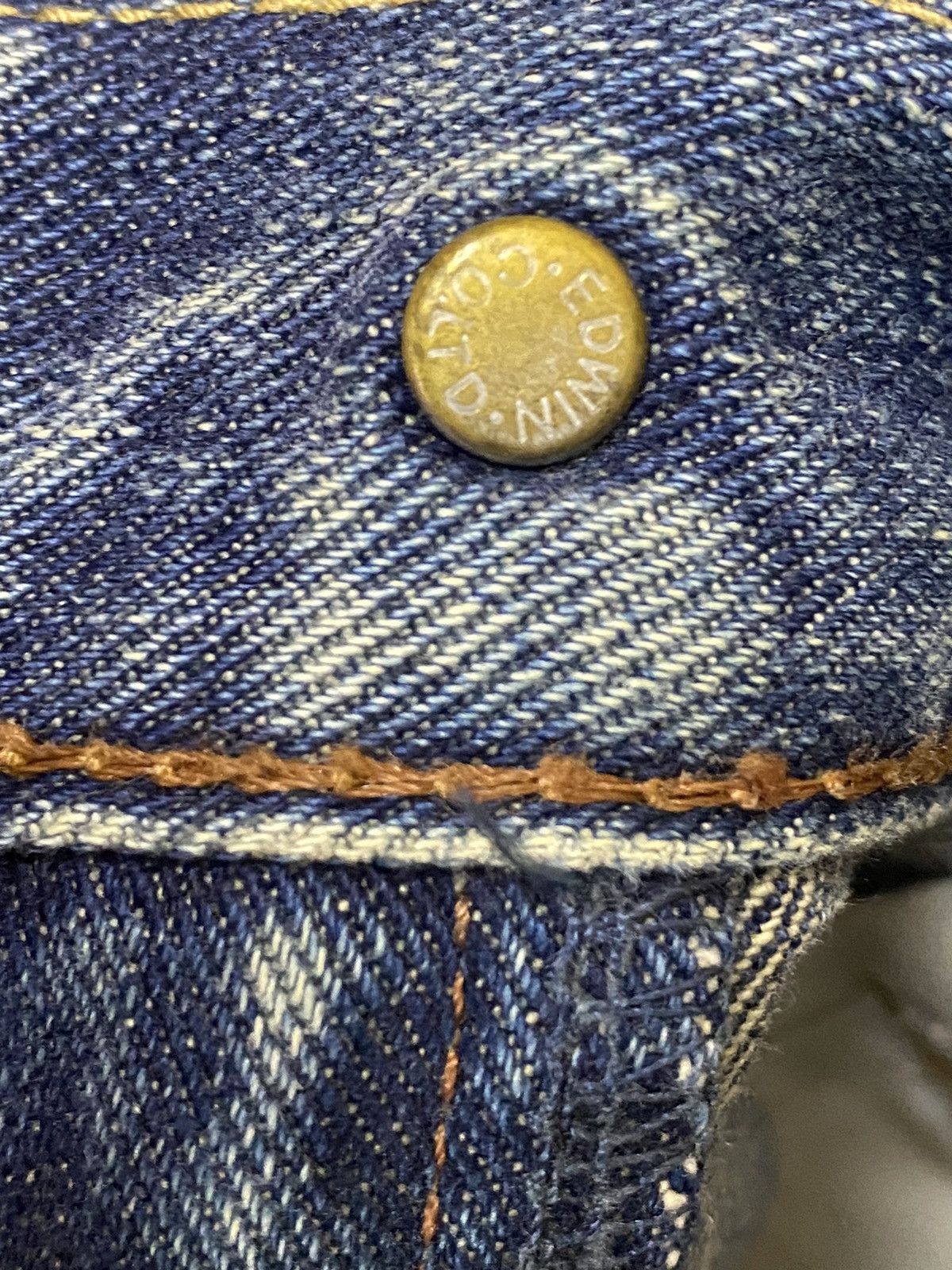 Japanese Brand Vintage Edwin503 Blue Wash Distressed Loose Jeans Size US 31 - 9 Thumbnail