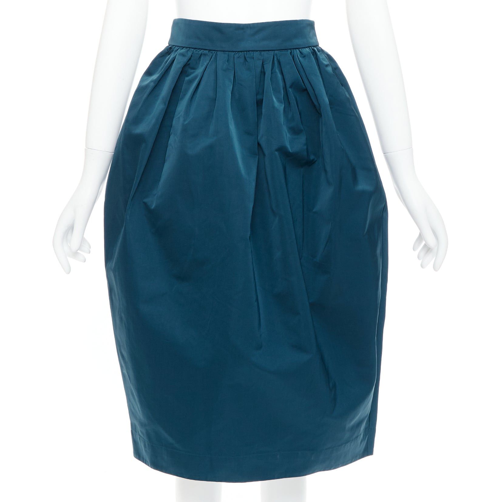 Rochas ROCHAS teal blue high waist full bubble midi cocktail skirt IT38 XS Size 26" / US 2 / IT 38 - 1 Thumbnail