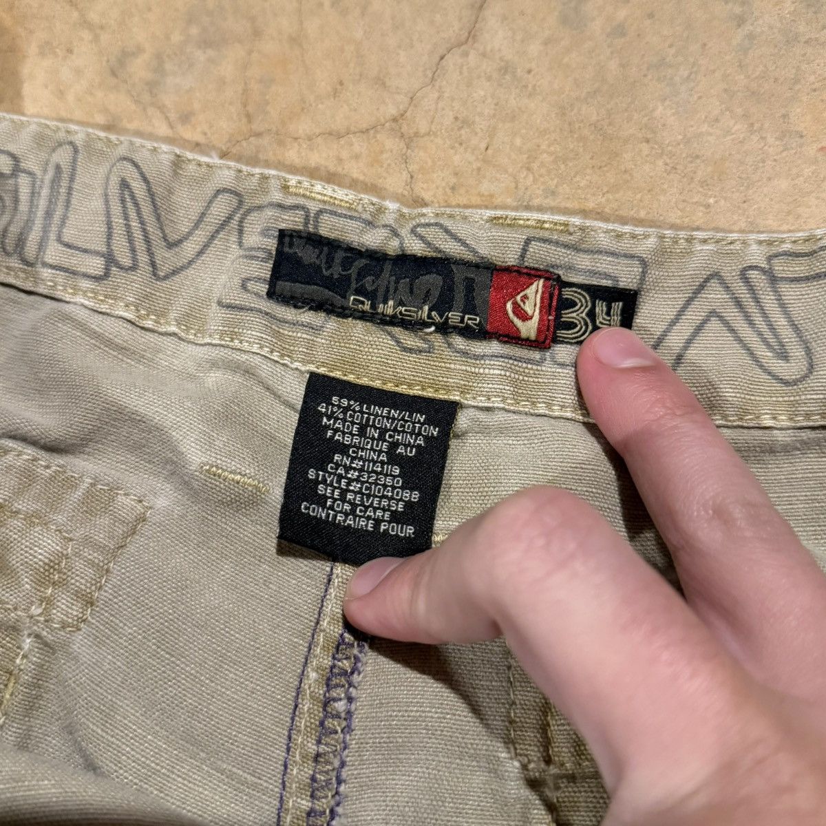 Quiksilver Vtg 2000s Quiksikver Faded 3D Cargo Pocket Baggy Shorts ERD Size US 34 / EU 50 - 6 Thumbnail