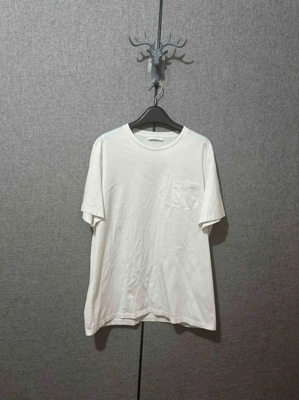 Prada Prada White Cotton Logo Embroidered T-Shirt Size US XL / EU 56 / 4 - 1 Thumbnail