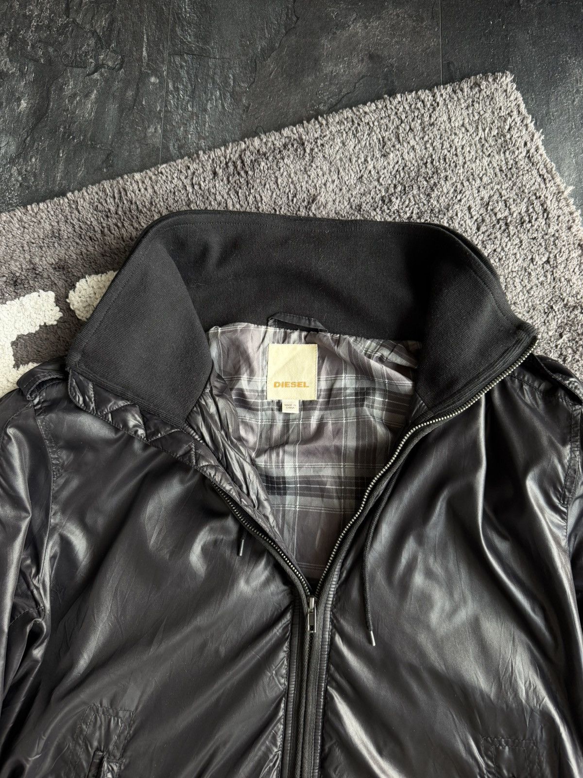 Diesel Diesel Black Nylon Bomber Jacket Y2K Vintage Avant Garde Size US L / EU 52-54 / 3 - 9 Thumbnail