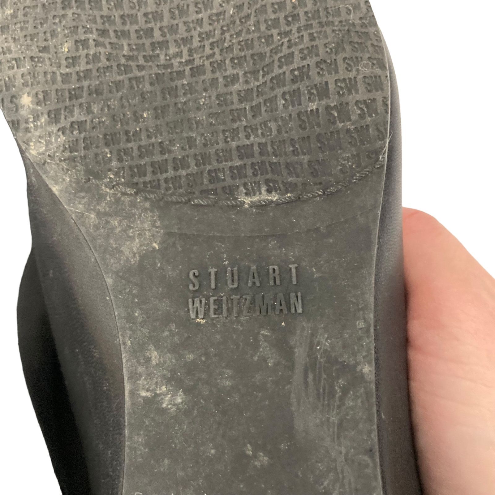 Stuart Weitzman Stuart Weitzman Black Leather Wedge Tall Boots Sz 10.5 Size US 10.5 / IT 40.5 - 4 Thumbnail