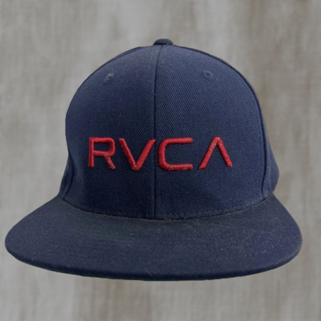 RVCA RVCA Hat SnapBack Navy Blue Red Adjustable One Size Men Men’s Navy Blue Red Snapback Hat Size ONE SIZE - 1 Thumbnail