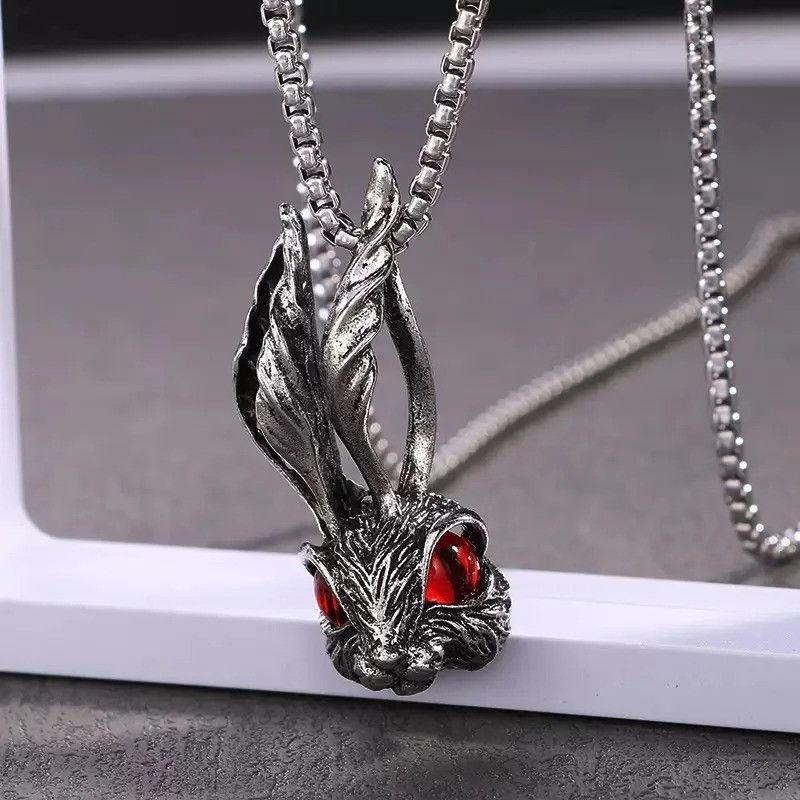 Vintage red-eyed rabbit Pendant Necklace Size ONE SIZE - 5 Thumbnail