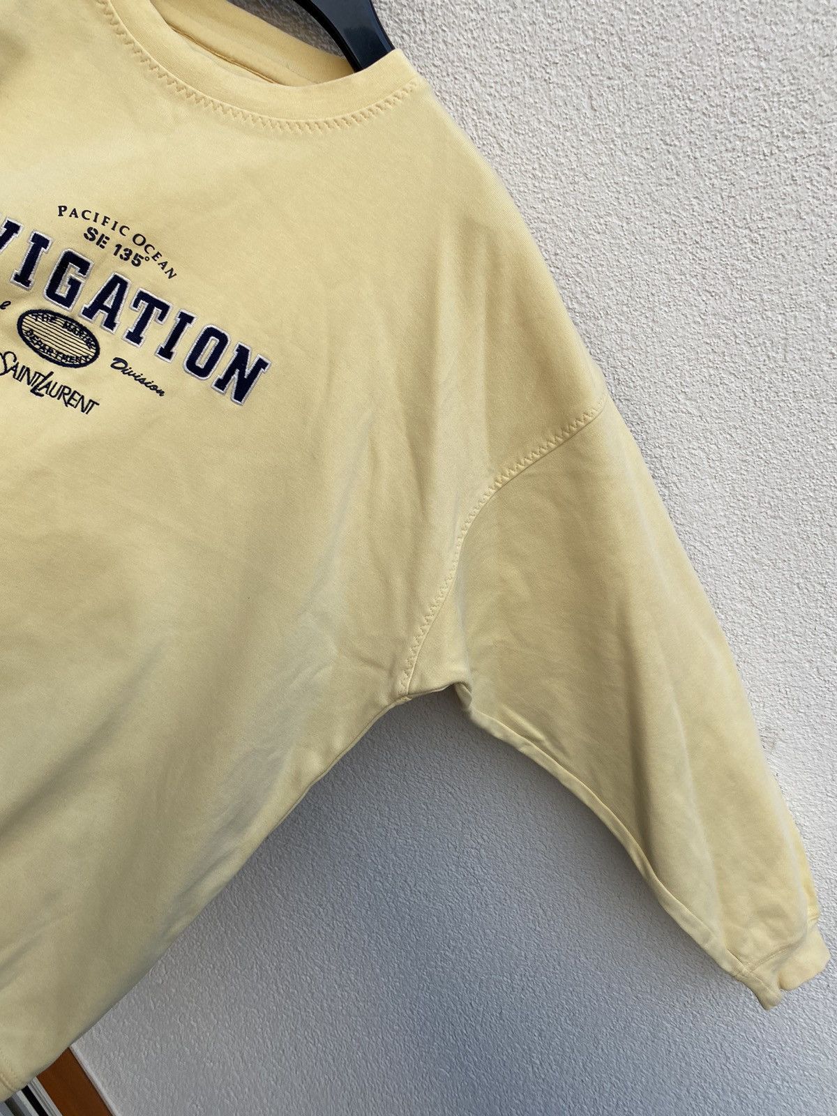 Yves Saint Laurent 90s YSL Sweatshirt Yellow Sweater Vintage Big Logo y2k Size US L / EU 52-54 / 3 - 14 Thumbnail
