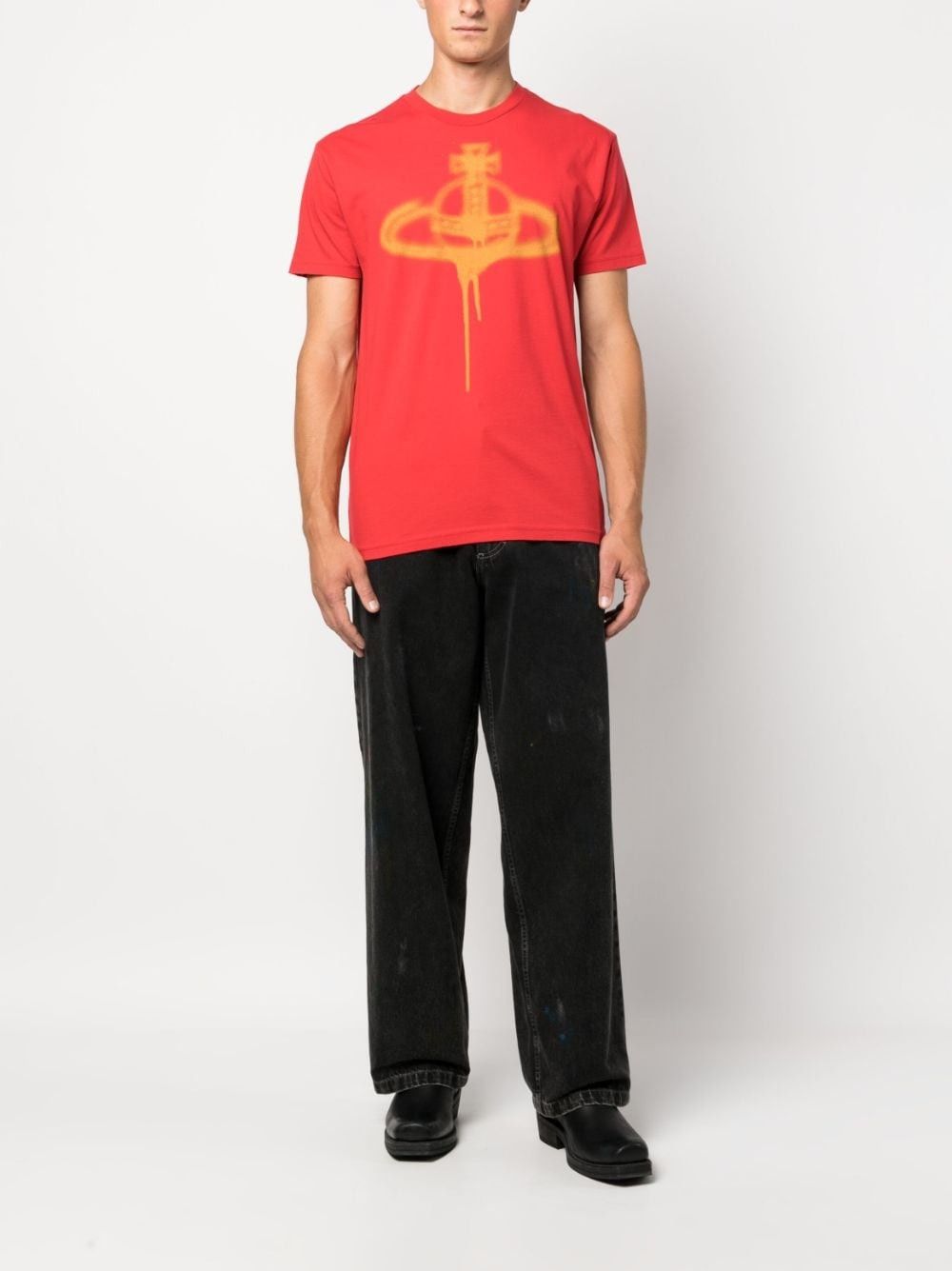 Vivienne Westwood VIVIENNE WESTWOOD red spray paint Orb t-shirt Medium Size US M / EU 48-50 / 2 - 2 Thumbnail