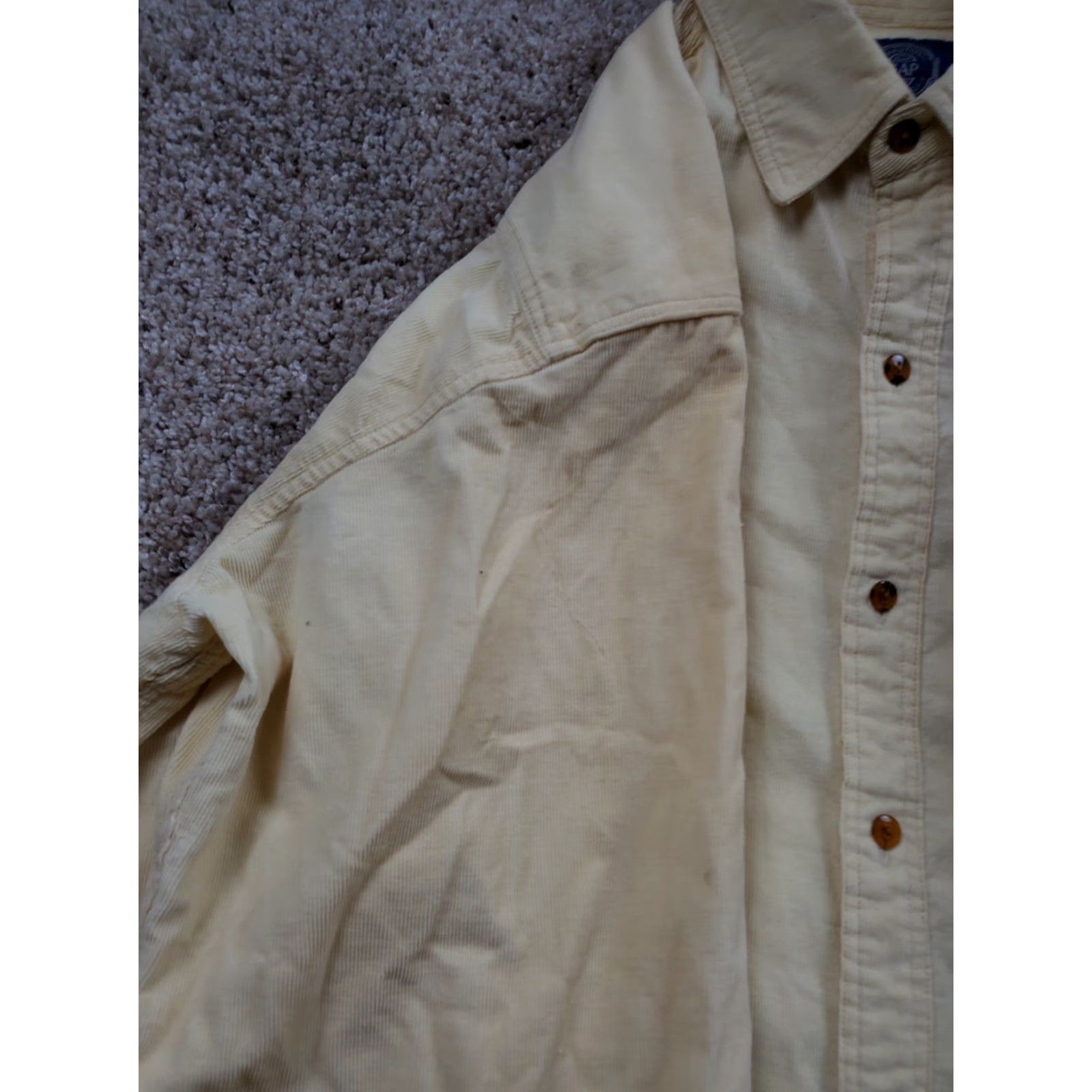 Gap VINTAGE Gap Shirt Mens M Yellow Corduroy Double Pocket Button Up 90s Casual Size US M / EU 48-50 / 2 - 4 Thumbnail