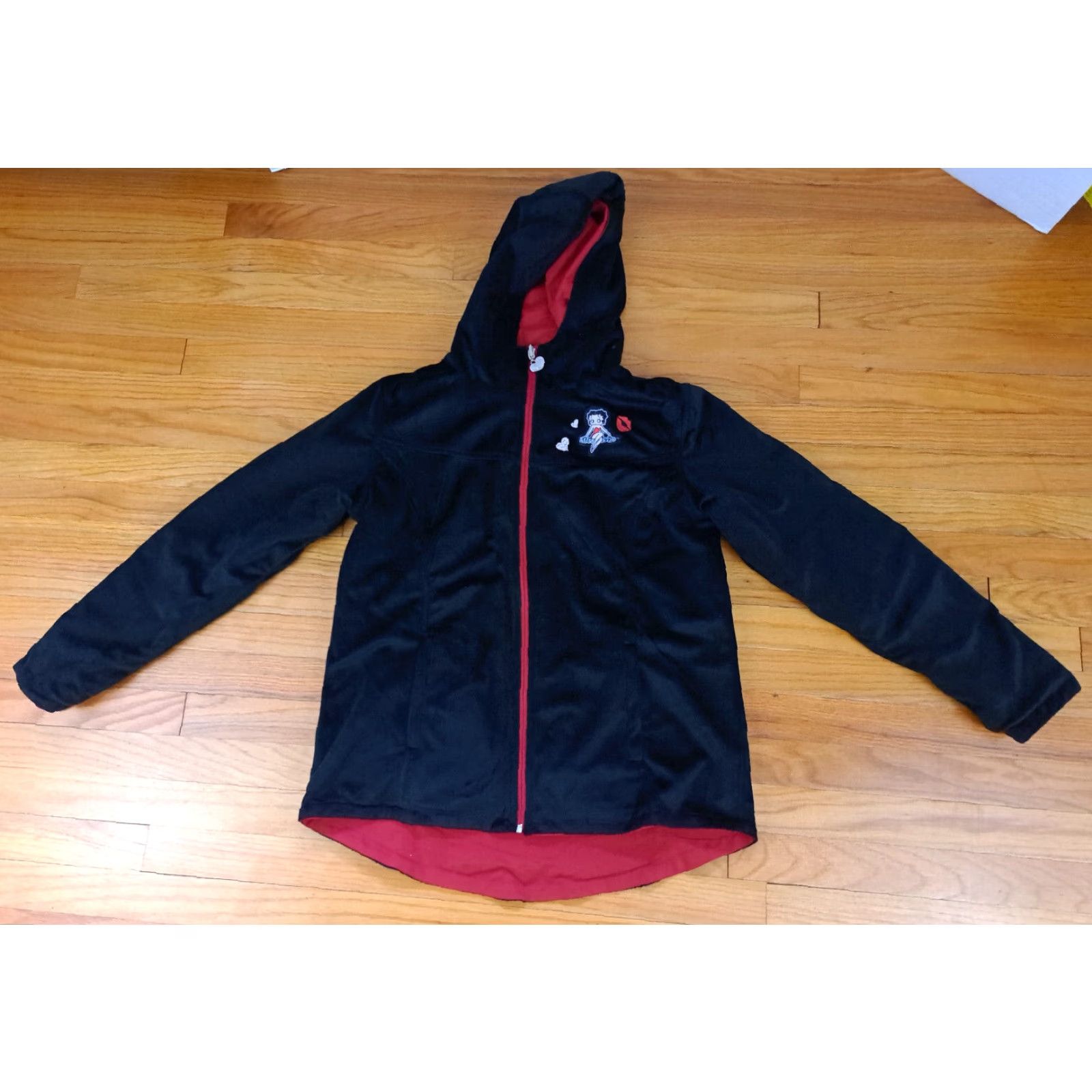Vintage VINTAGE Betty Boop Ohh La-La Full Zip Reversable Lightweight Windbreaker Jacket M Womens Red&Black Size M / US 6-8 / IT 42-44 - 6 Thumbnail