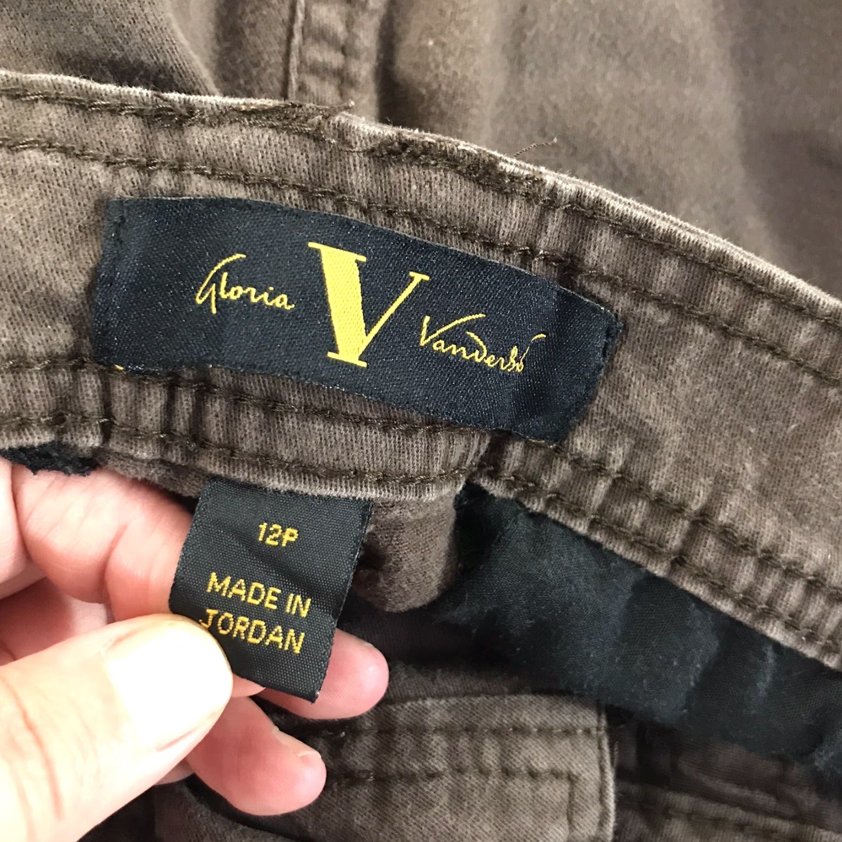 Gloria Vanderbilt GLORIA VANDERBILT Brown Khaki Straight Fit Pants Womens Petite Size 12P Casual Workwear Stretch Lightweight Size 34" / US 12 / IT 48 - 3 Thumbnail