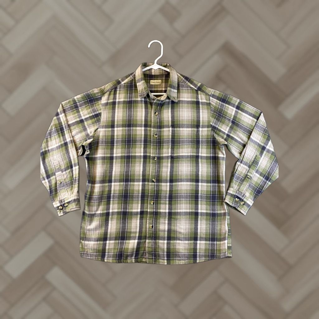 Vintage Hobbs Creek Mens Plaid Flannel Shirt L Green 100% Cotton Long Sleeve / 75-13 Size US L / EU 52-54 / 3 - 1 Thumbnail