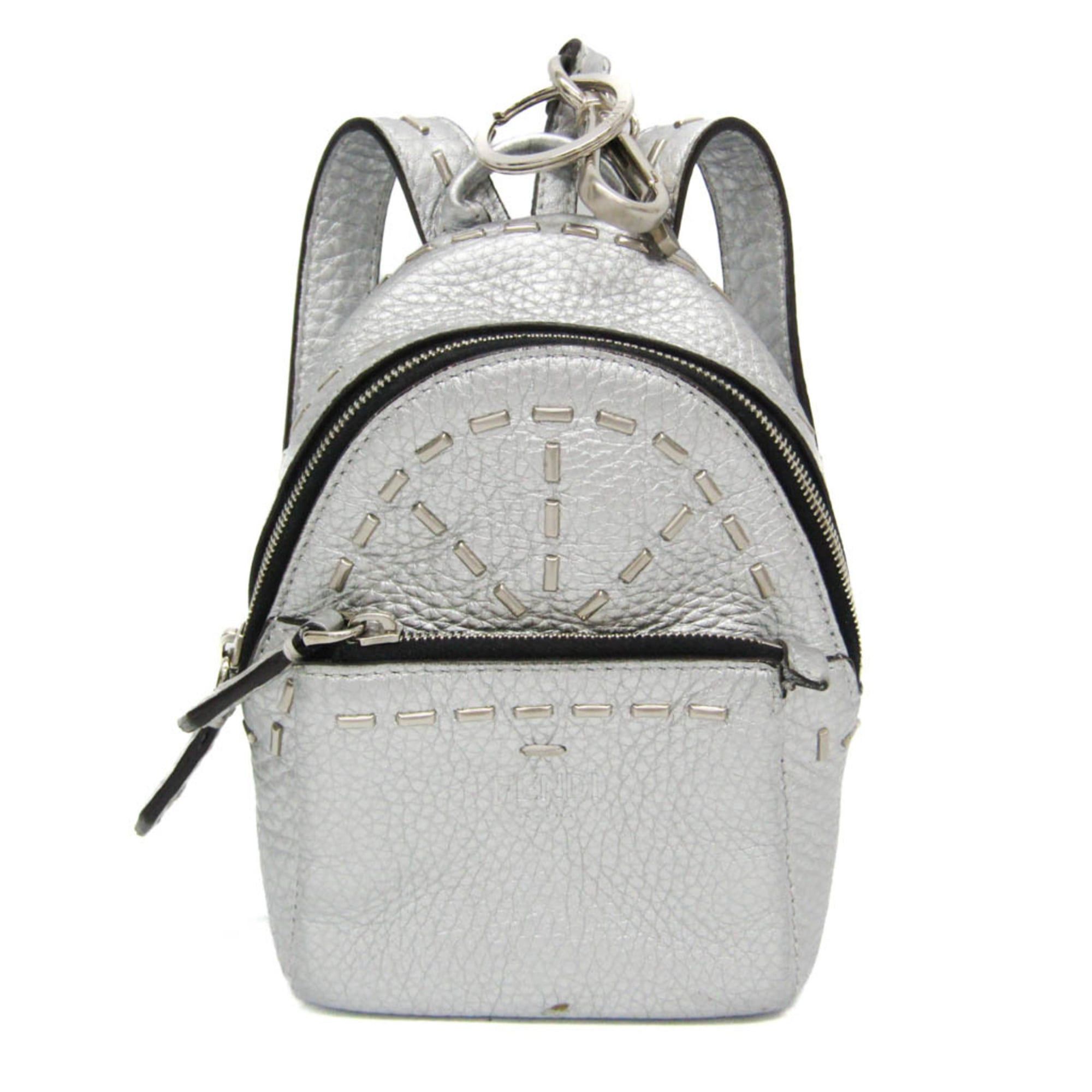 Fendi Fendi Selleria With Key Ring 7AR471 Men,Women Leather Pouch Silver Size ONE SIZE - 1 Thumbnail