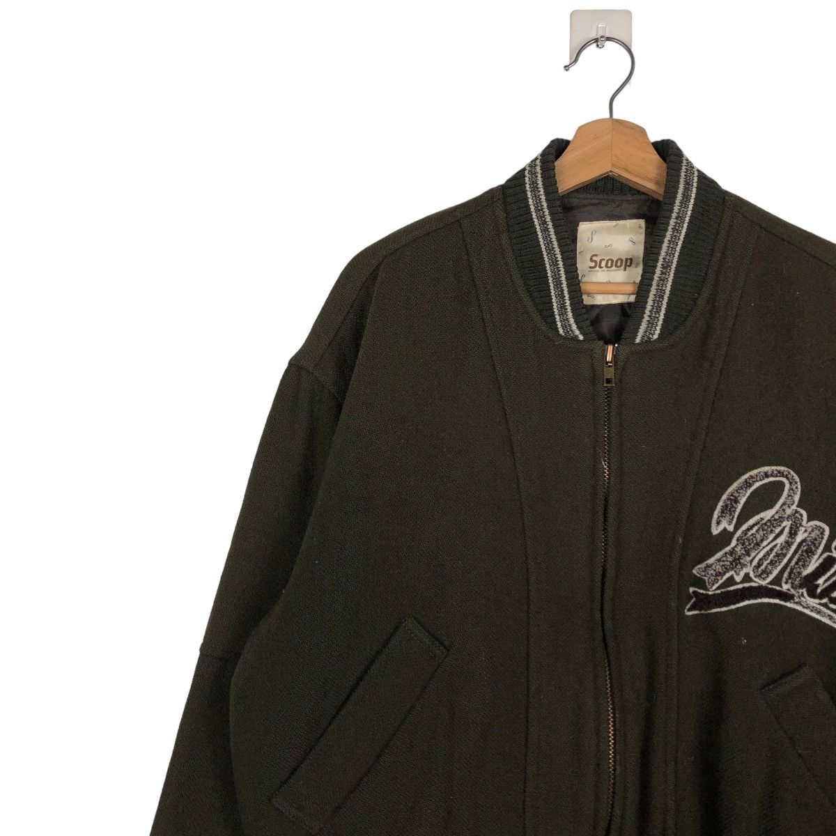 Japanese Brand 🔥VINTAGE WOOL BOMBER JACKET SCOOP SPELL OUT ISSEY MIYAKE Size US M / EU 48-50 / 2 - 9 Thumbnail