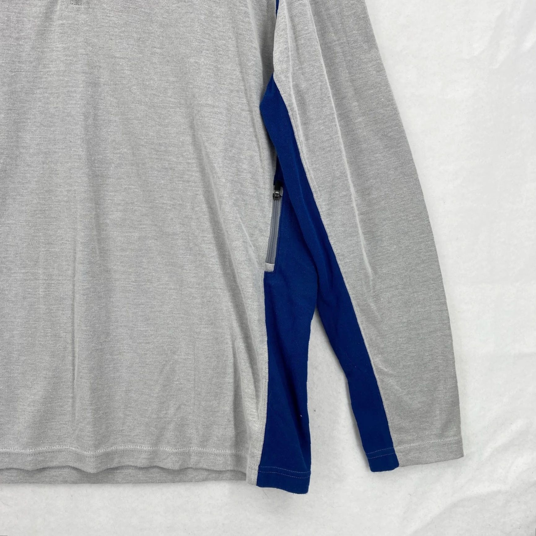 Victorinox Viktorinox Pullover Mens XL Gray Blue Quarter Zip Performance Long Sleeve Cocona Pullover Size US XL / EU 56 / 4 - 3 Thumbnail