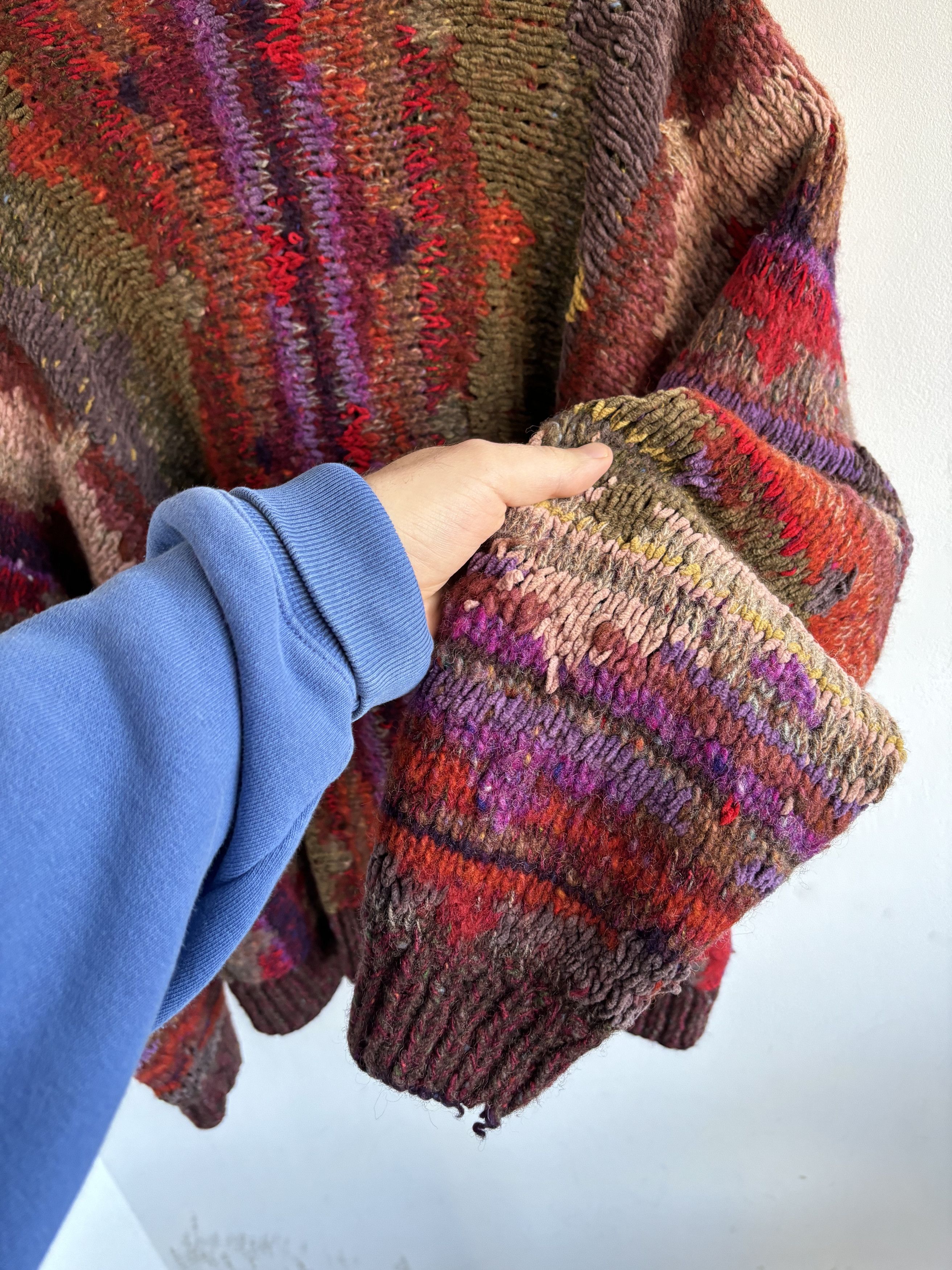 Handmade Knitted Oversized Gradient Cardigan Size US XL / EU 56 / 4 - 7 Thumbnail