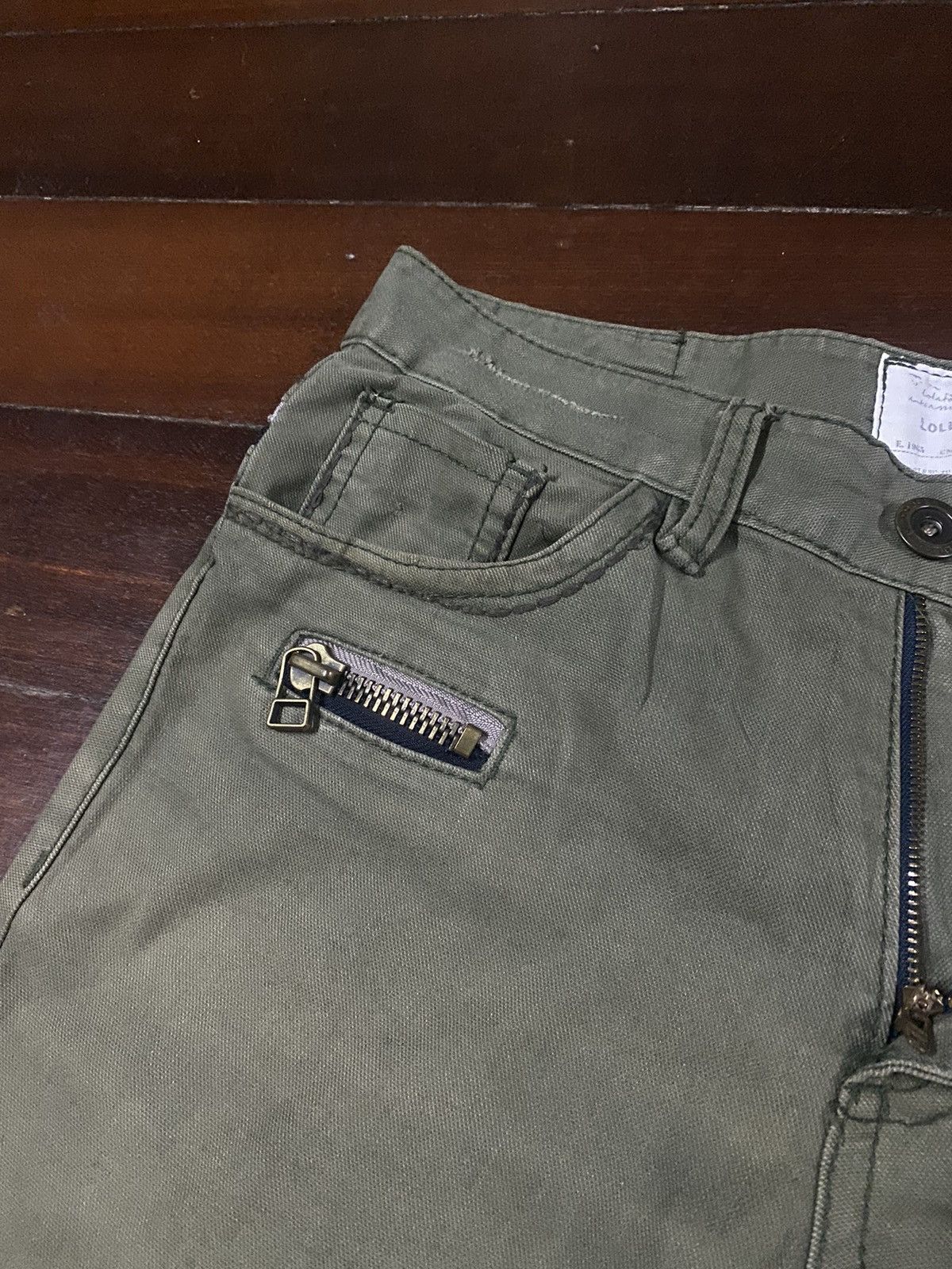 If Six Was Nine × Japanese Brand FIRE LOLITA JEANS ZIPPER OLIVE Size US 35 - 9 Thumbnail