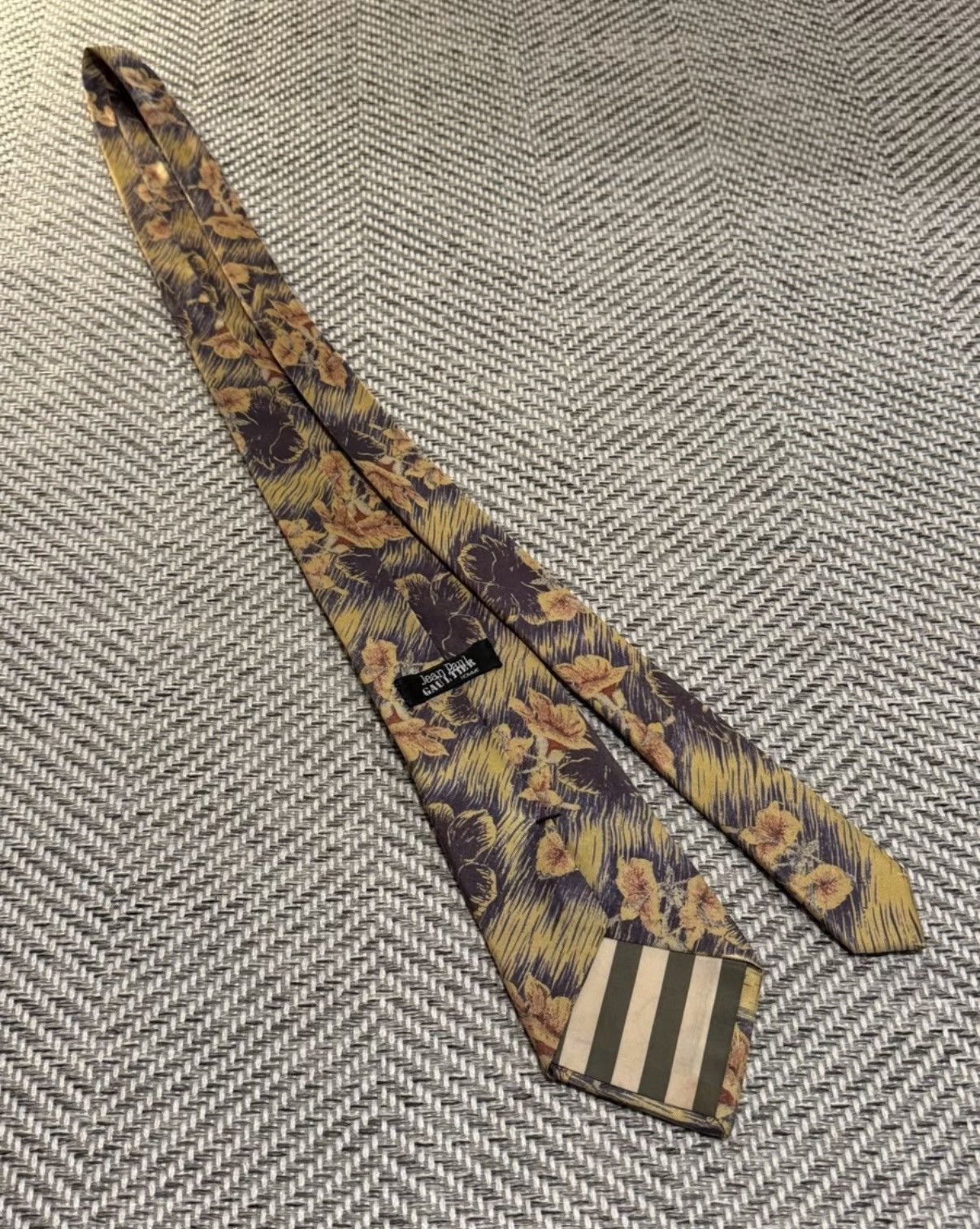 Jean Paul Gaultier Jean Paul Gaultier Hand-Painted Style Floral Print Tie K24 Size ONE SIZE - 5 Thumbnail