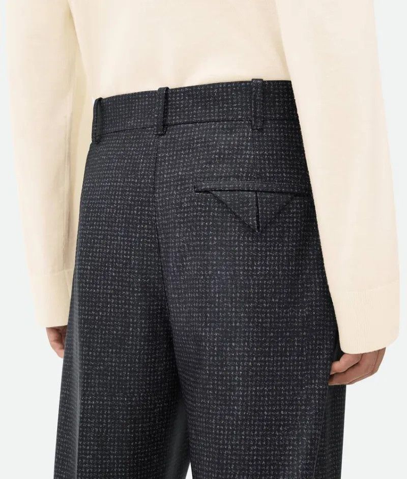 Bottega Veneta o1loc1c0125 737984 Printed Leather Houndstooth Pant Black Size US 32 / EU 48 - 4 Thumbnail