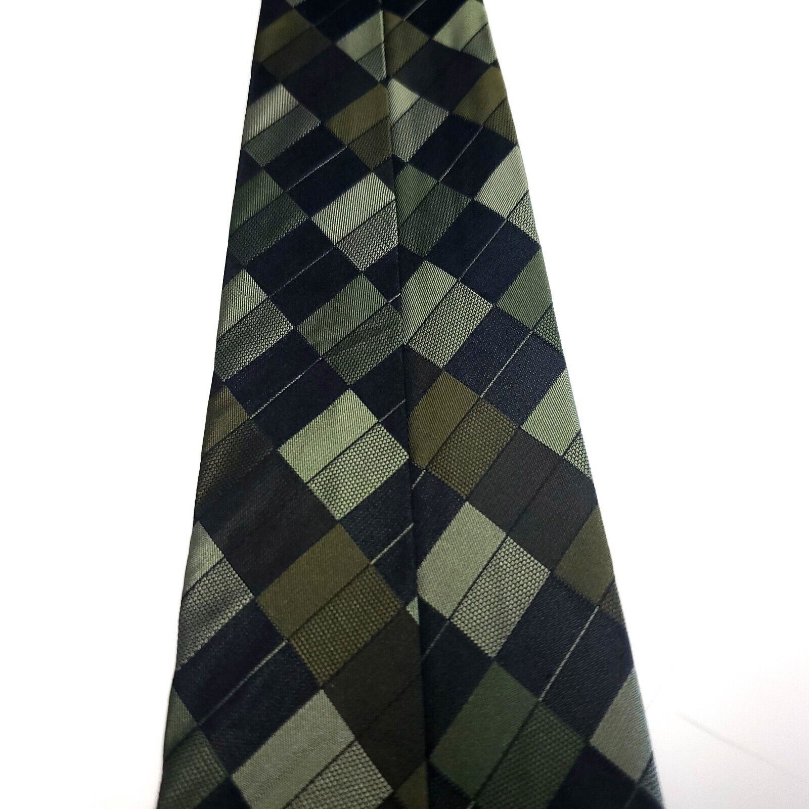 Croft & Barrow Croft & Barrow Green Silk Tie Woven Check Size ONE SIZE - 2 Thumbnail