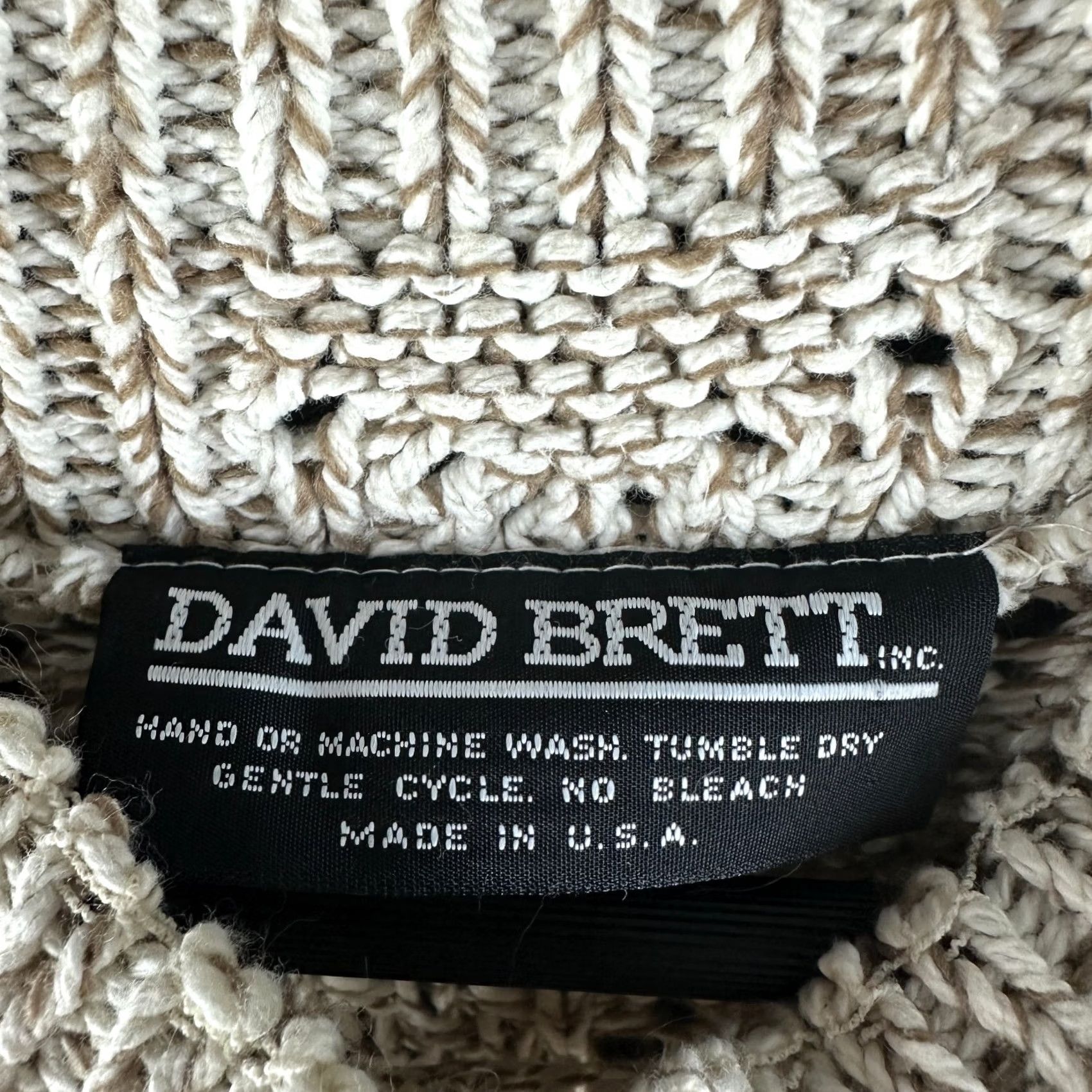 Vintage David Brett Sweater Womens Large Beige Loose Knit Ribbed Hem Pullover Size L / US 10 / IT 46 - 4 Thumbnail