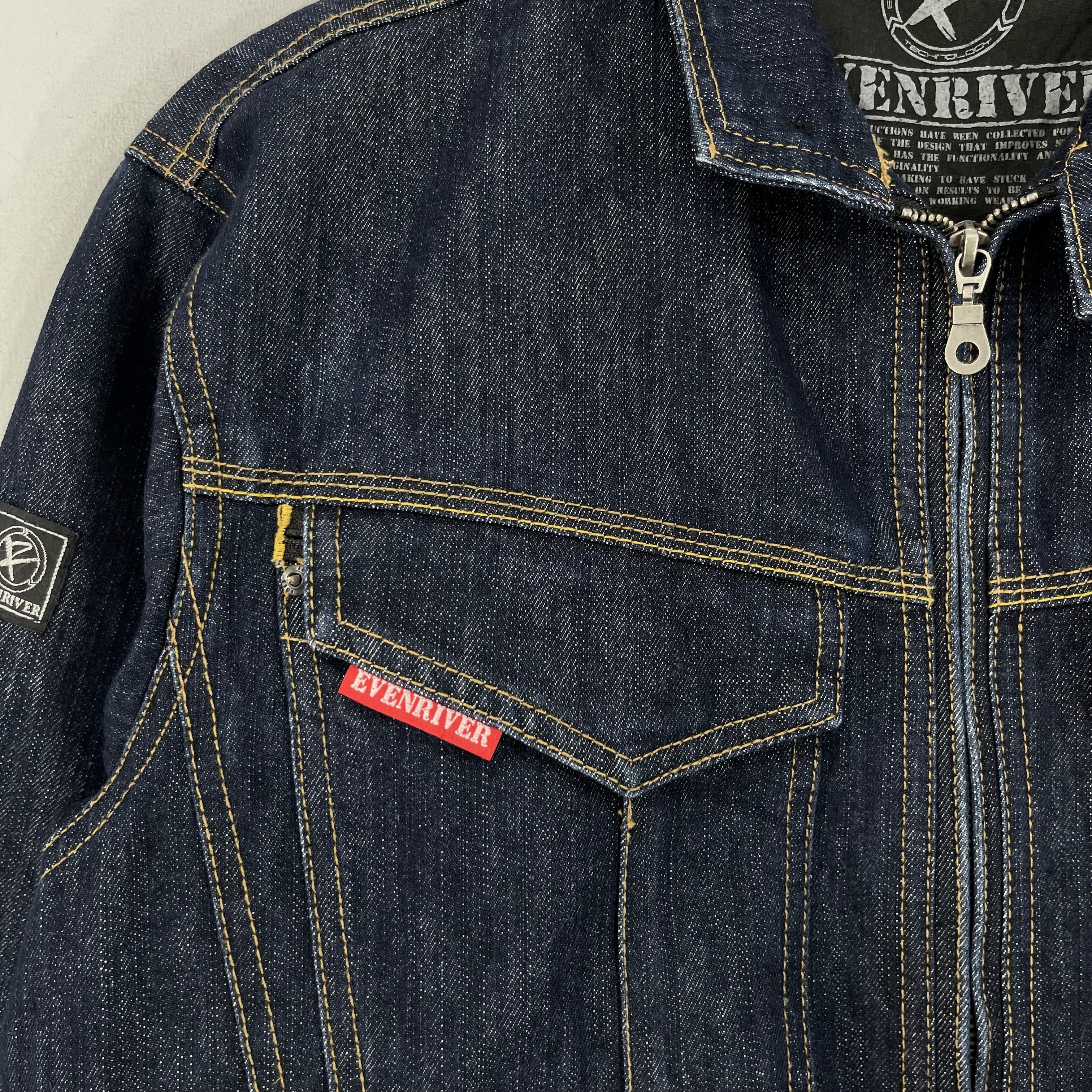 Japanese Brand × Vintage VintageENRIVER Denim Trucker Zipper Dark Washed Jacket Size US M / EU 48-50 / 2 - 3 Thumbnail