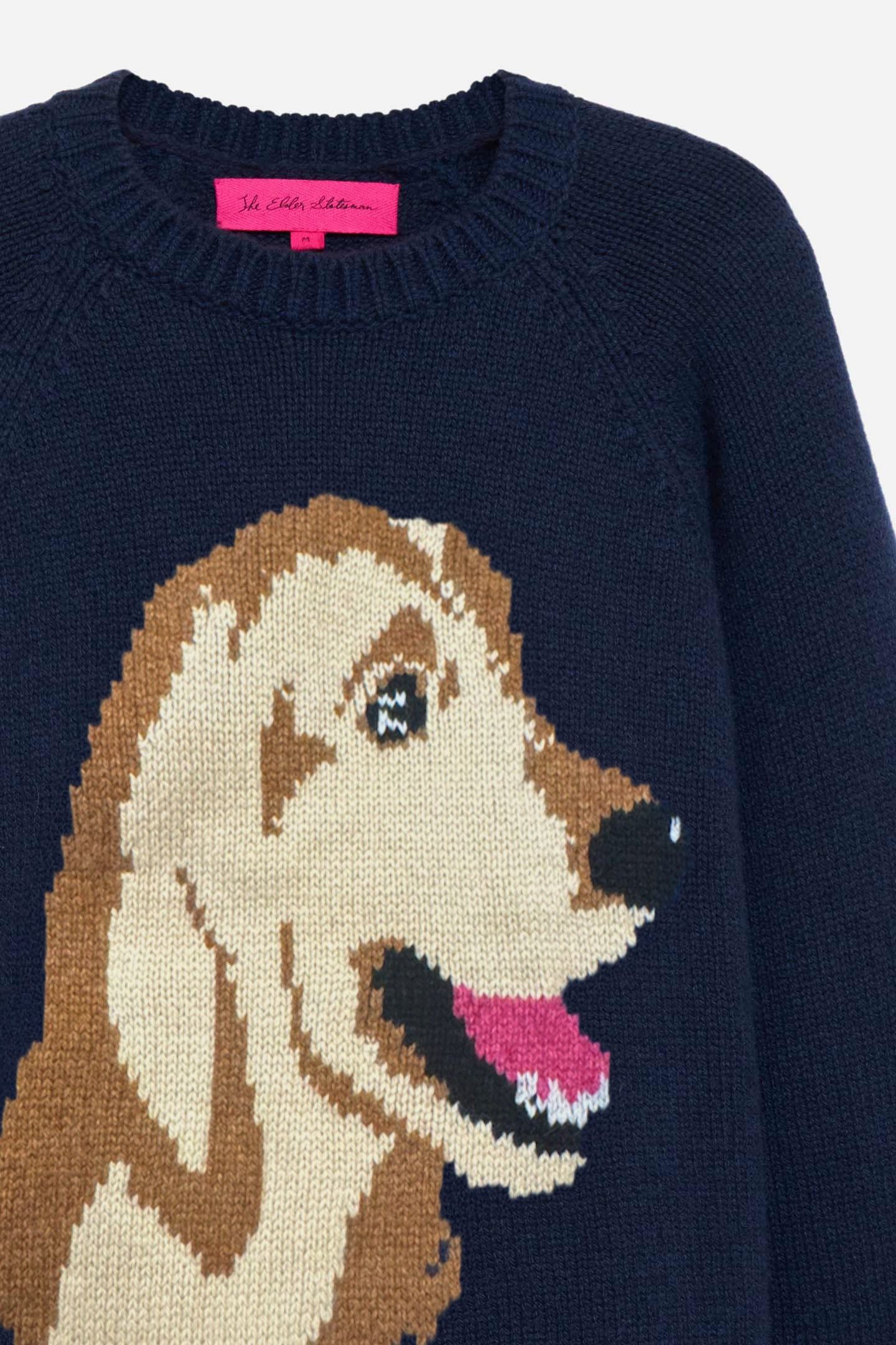 The Elder Statesman he Elder Statesman Retriever Raglan Sweater Navy Size US XL / EU 56 / 4 - 11 Thumbnail