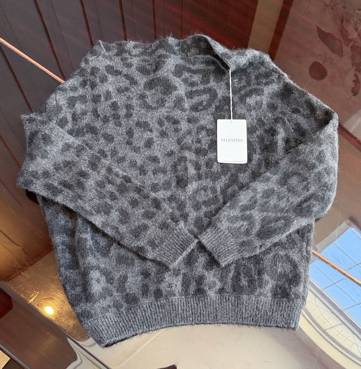 Valentino Valentino Garavani Leopard Print Mohair Blend Sweater Size XXS / US 00 / IT 34 - 4 Thumbnail