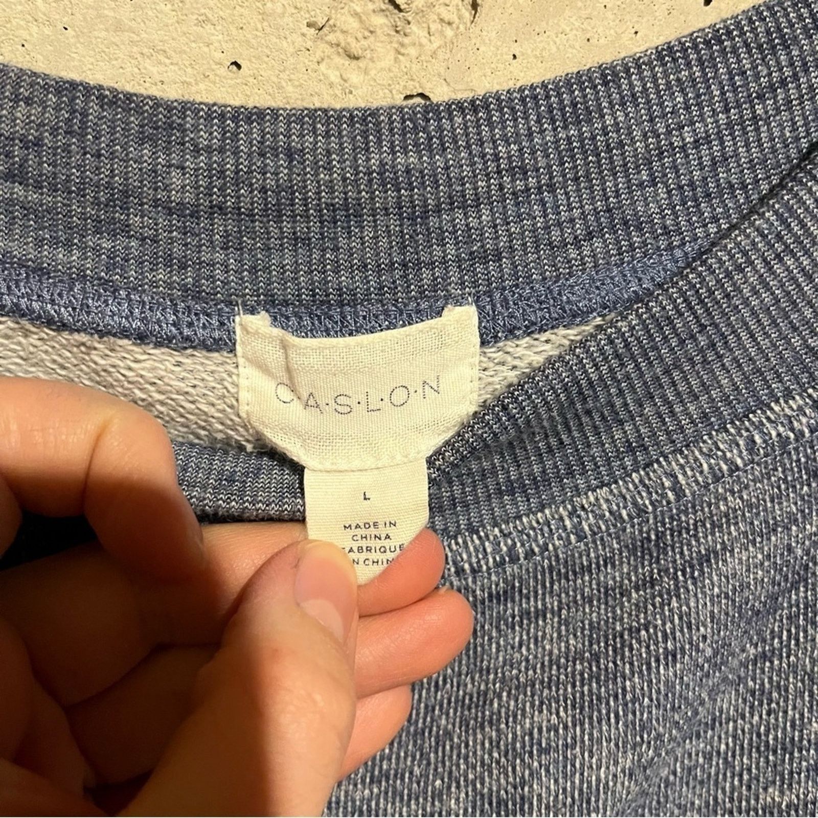 Other Caslon Size L Knit Blue Longline Raglan Tunic Sweatshirt Size L / US 10 / IT 46 - 5 Thumbnail